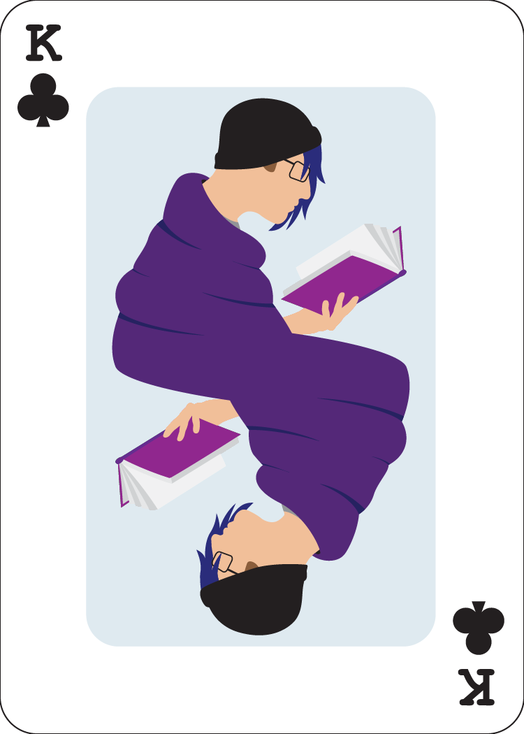 king of clubs - christopher reading a book