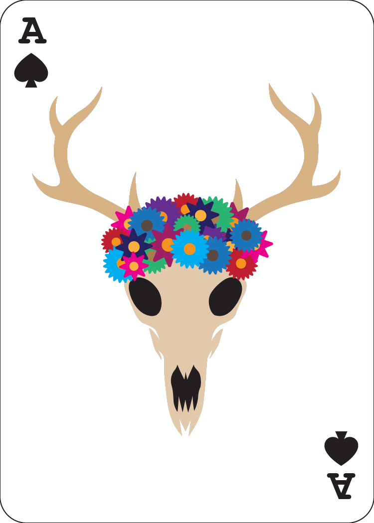 ace of spades - a deer skull