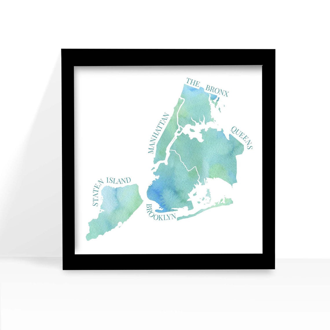 Five boroughs in New York art print