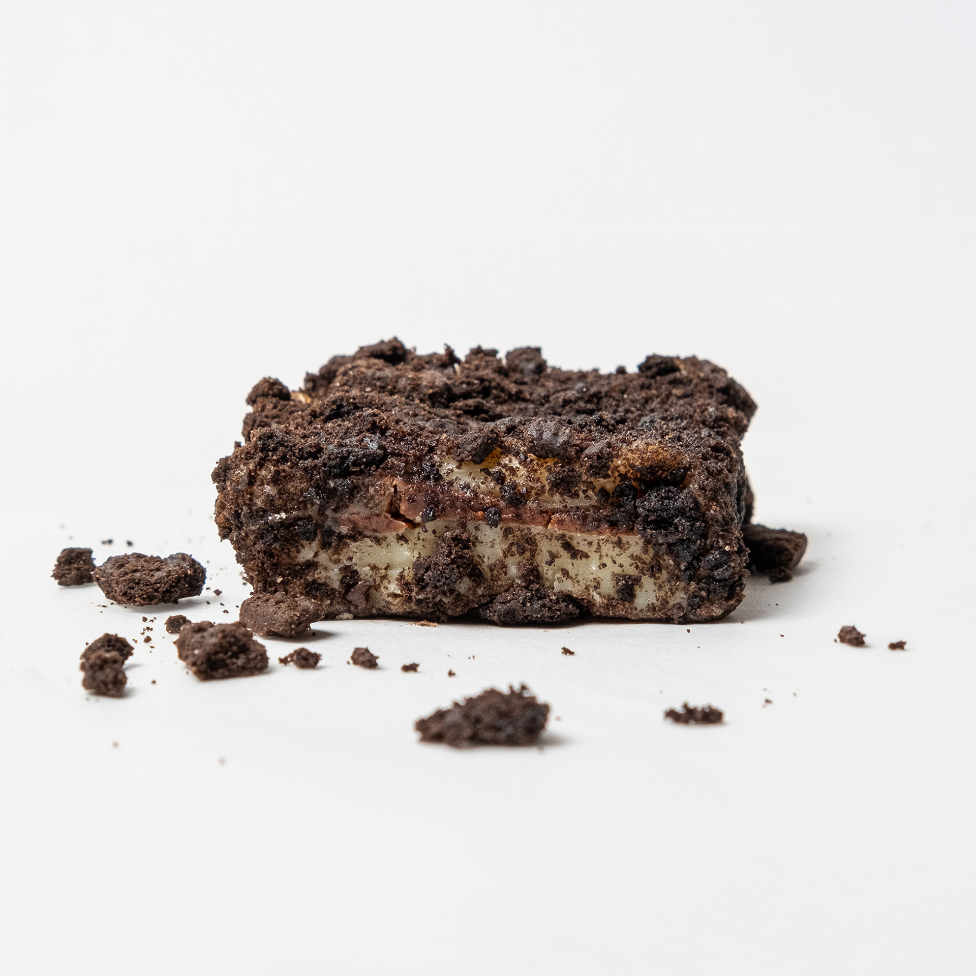 Food photography of Brazilian cream brownies