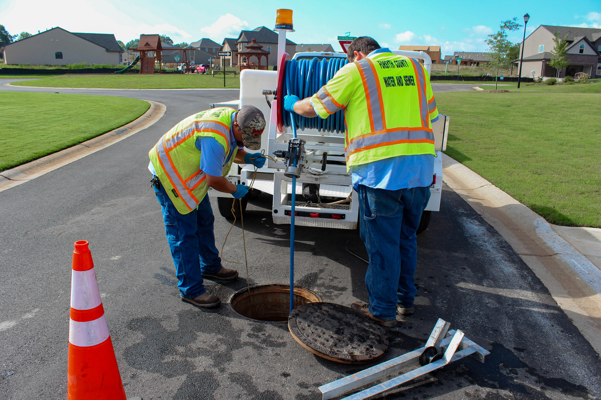 Water & Sewer crews on the scene