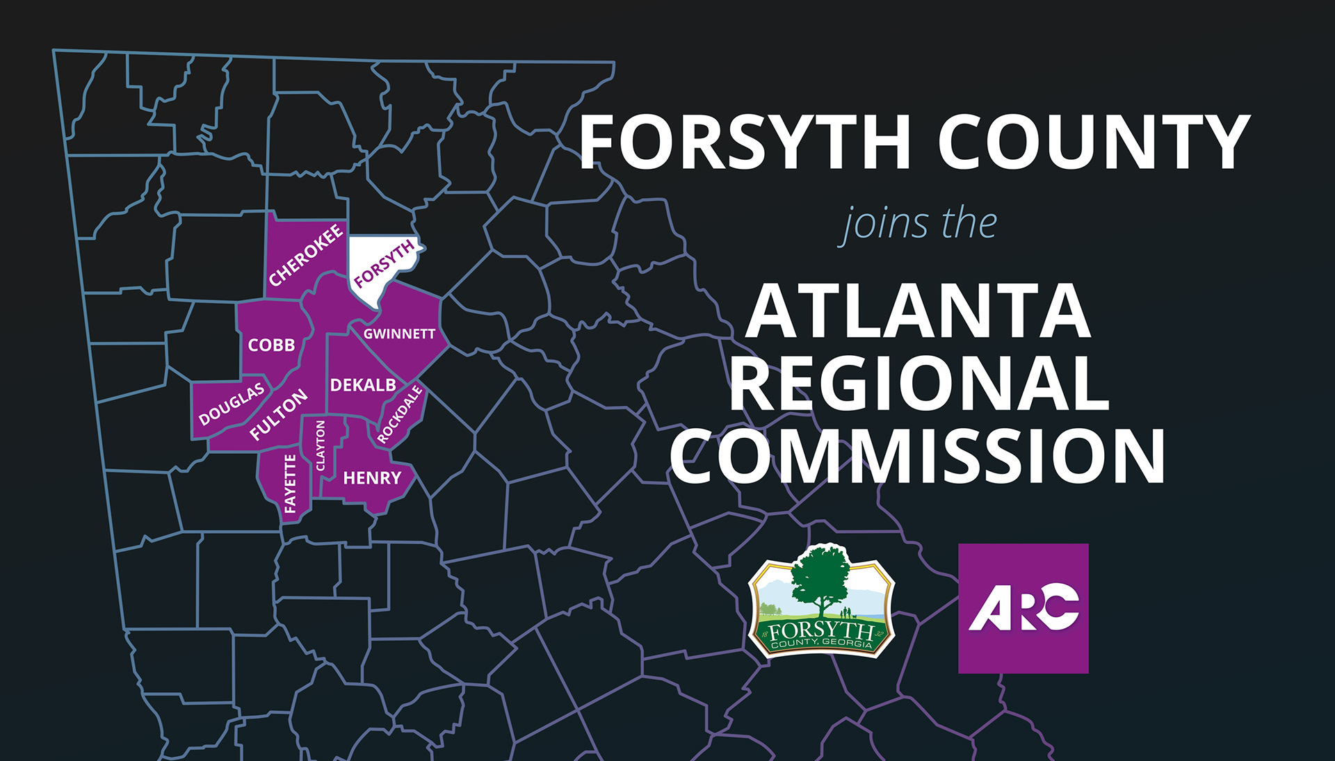 Social media infographic with ARC/Forsyth County co-branding