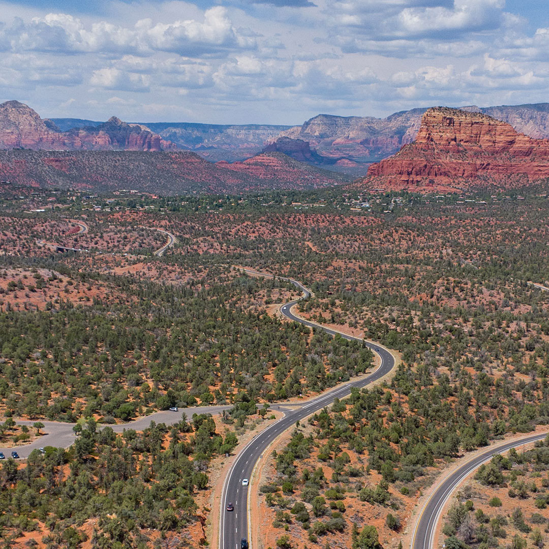 Sedona, Arizona from drone