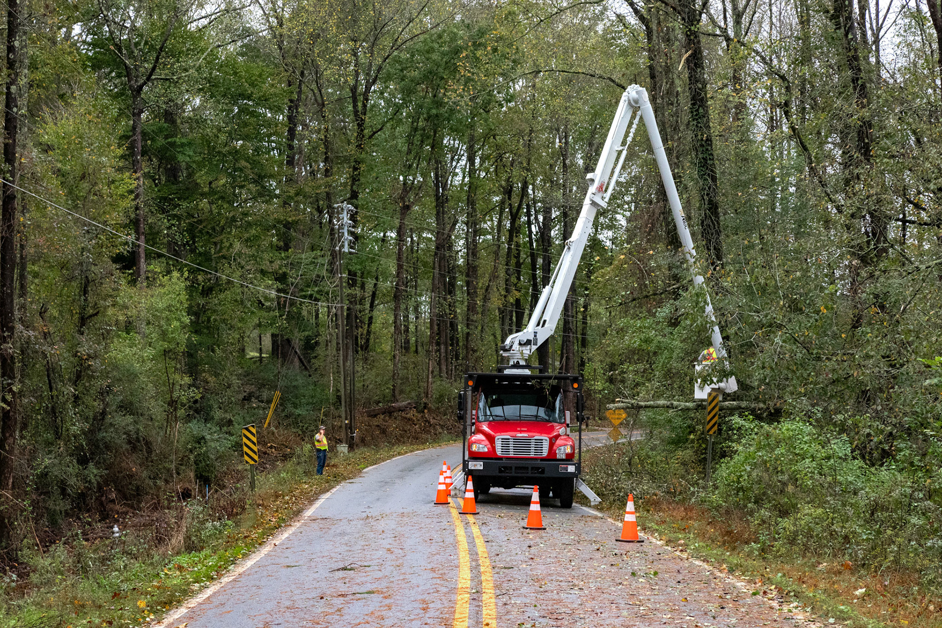 Crews clean up debris after tropical storm