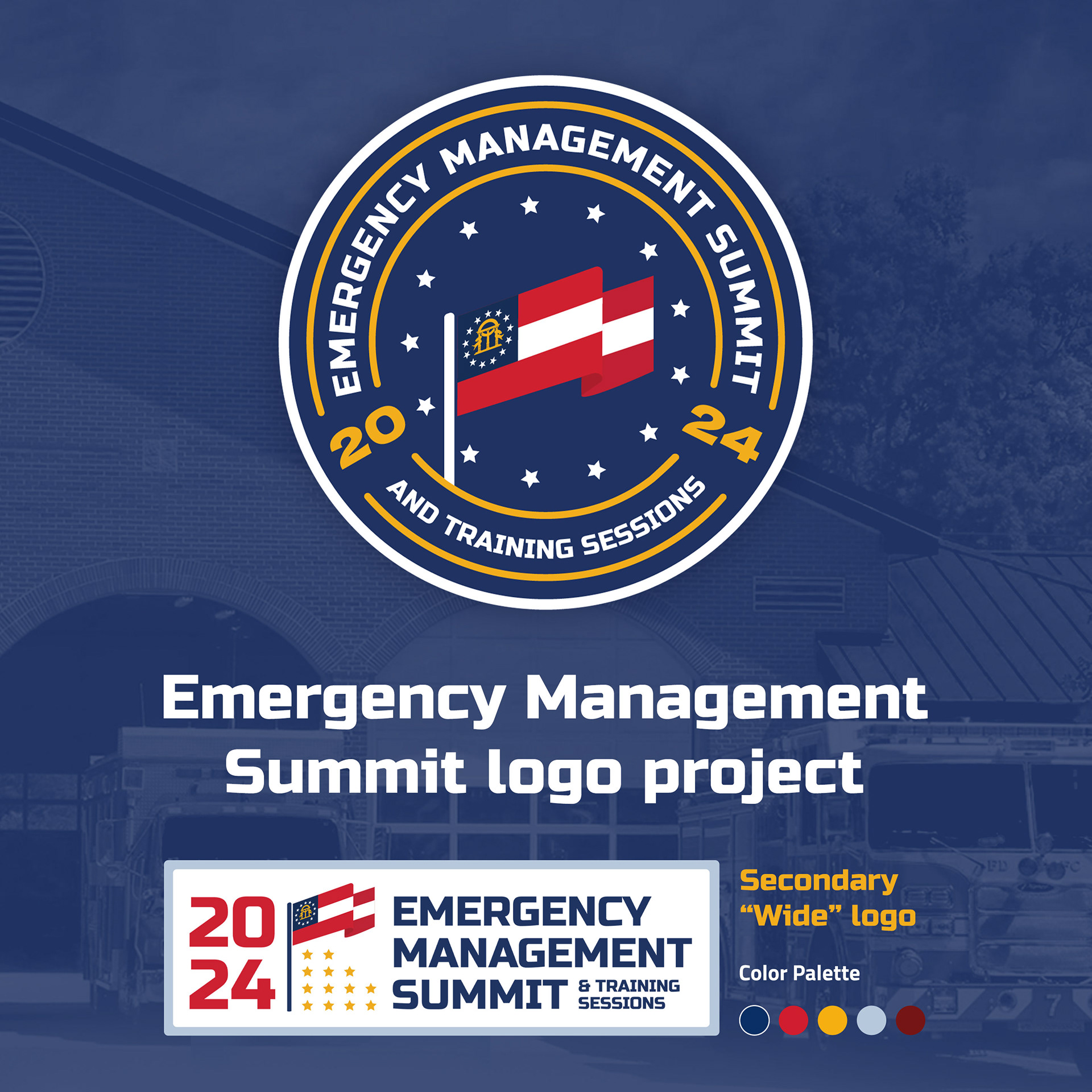 Custom multi-year logo and branding style guide for Georgia Emergency Management Summit