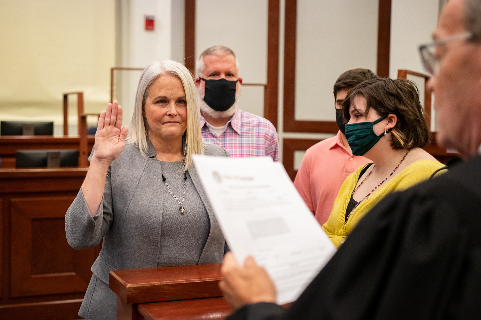Commissioner Laura Semanson swearing in ceremony