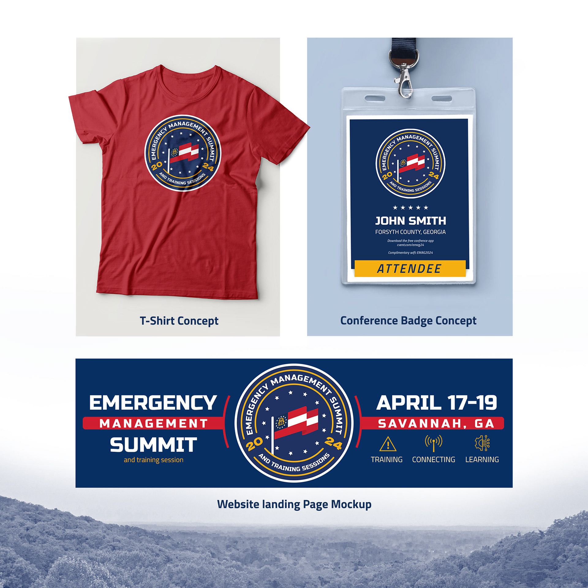 Mockups to accompany proposed logo concept