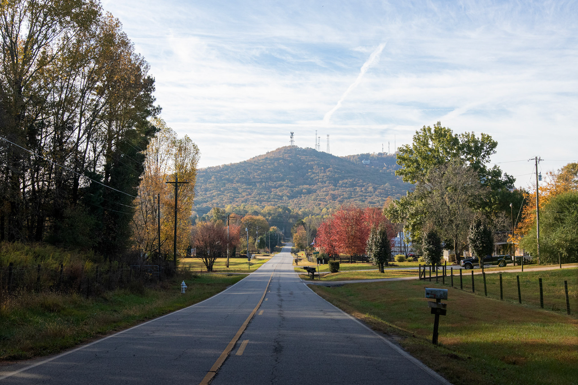 The view of Sawnee Mountain from McCoy Circle
