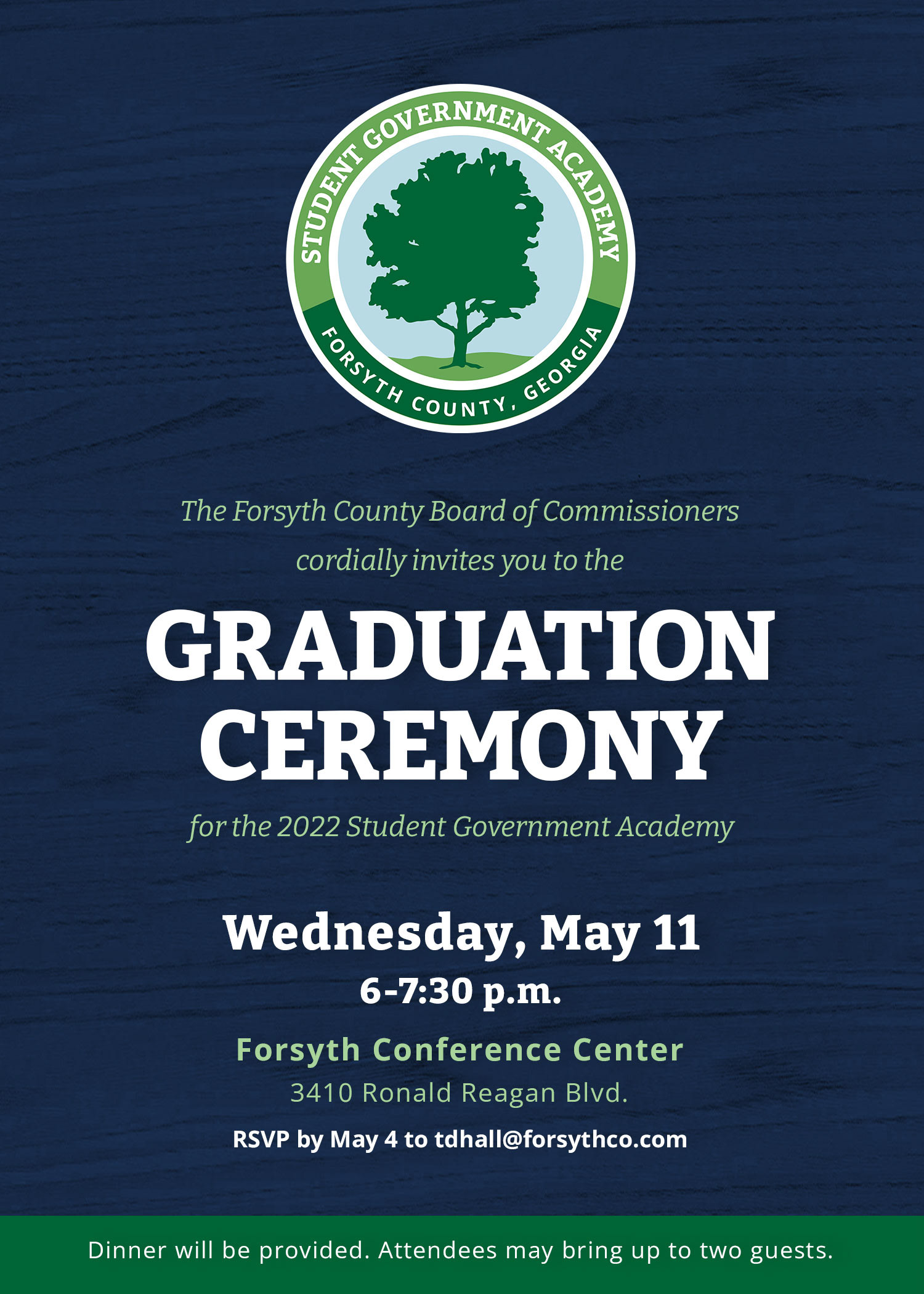 Student Government Academy logo + graduation ceremony program