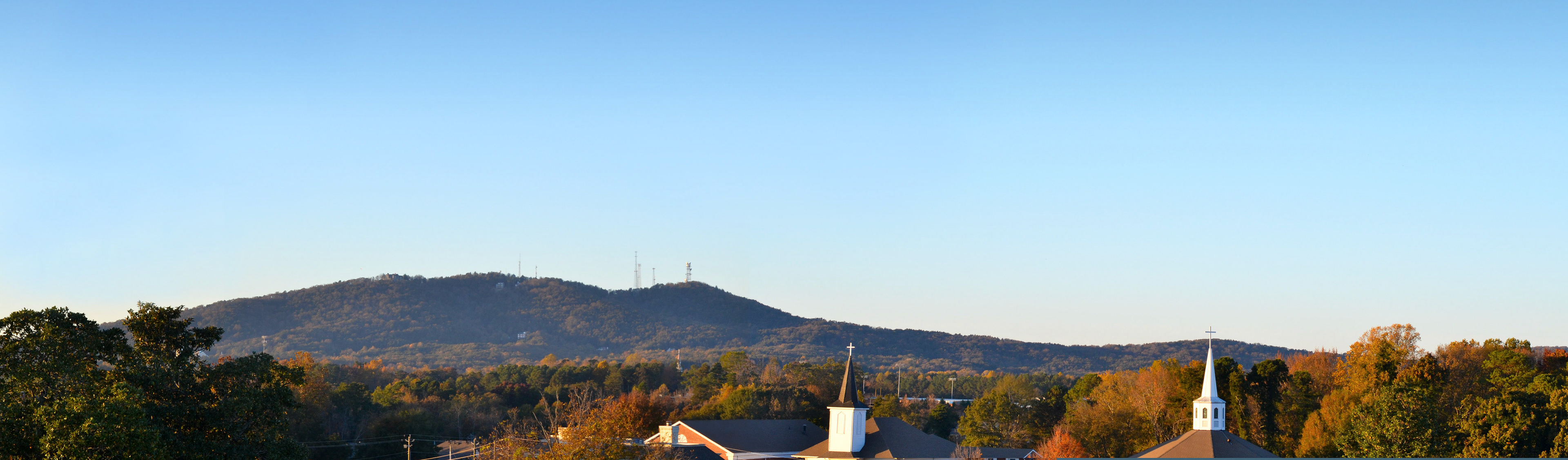 Sawnee Mountain at sunset in fall