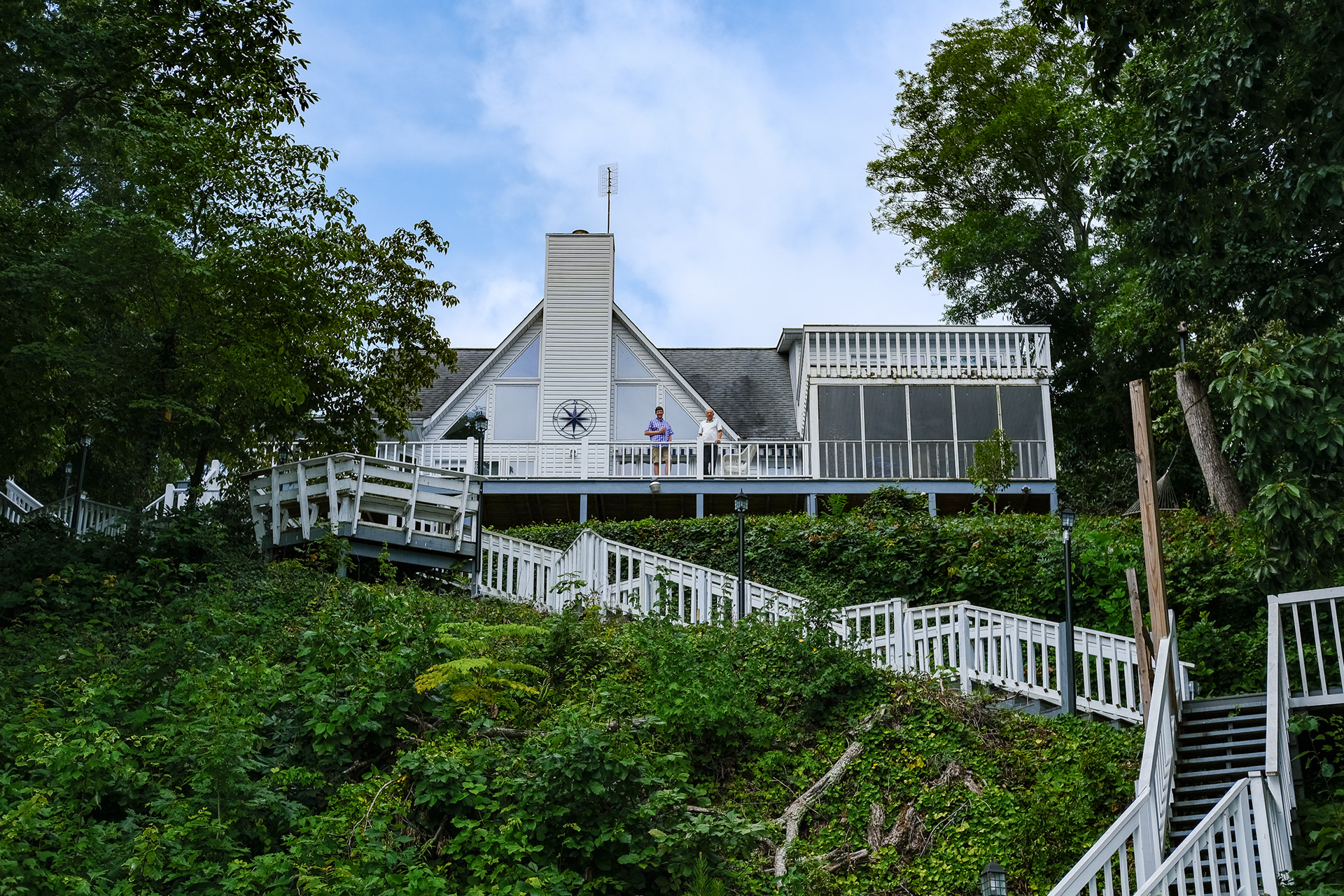 A view of a lake house in Tennessee from its dock