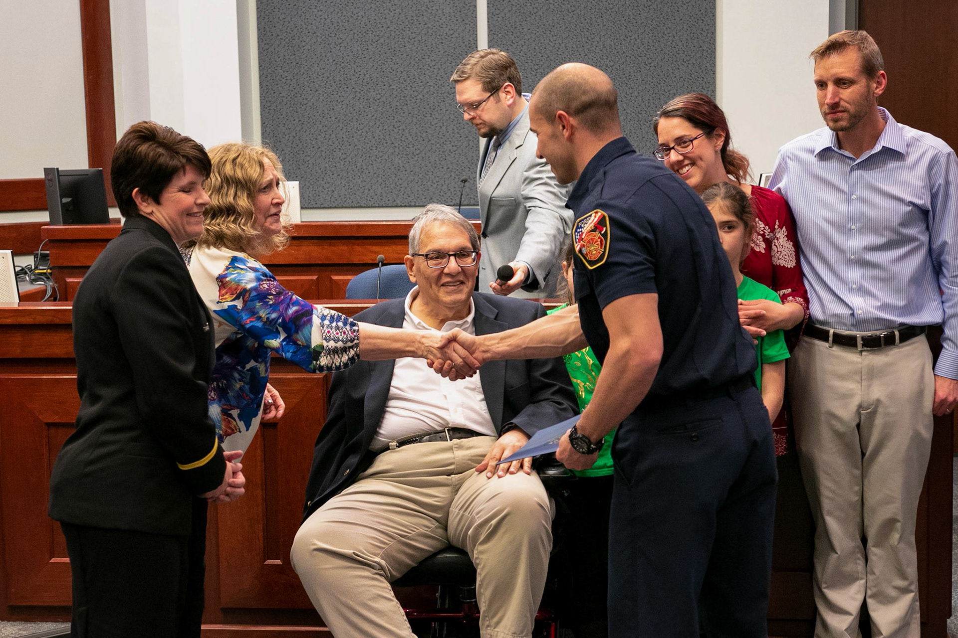 Family thanks firefighter who saved man's life
