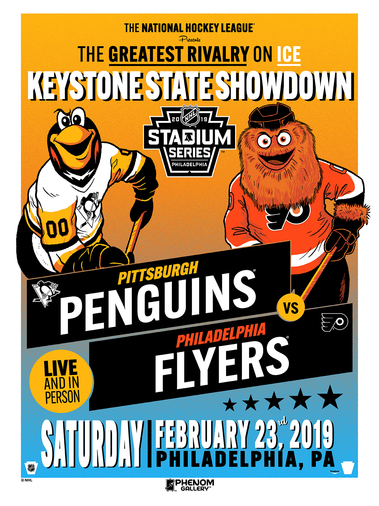 Pittsburgh Penguins vs. Philadelphia Flyers Fanatics Authentic 10.5 x 13  2019 NHL Stadium Series Sublimated Plaque