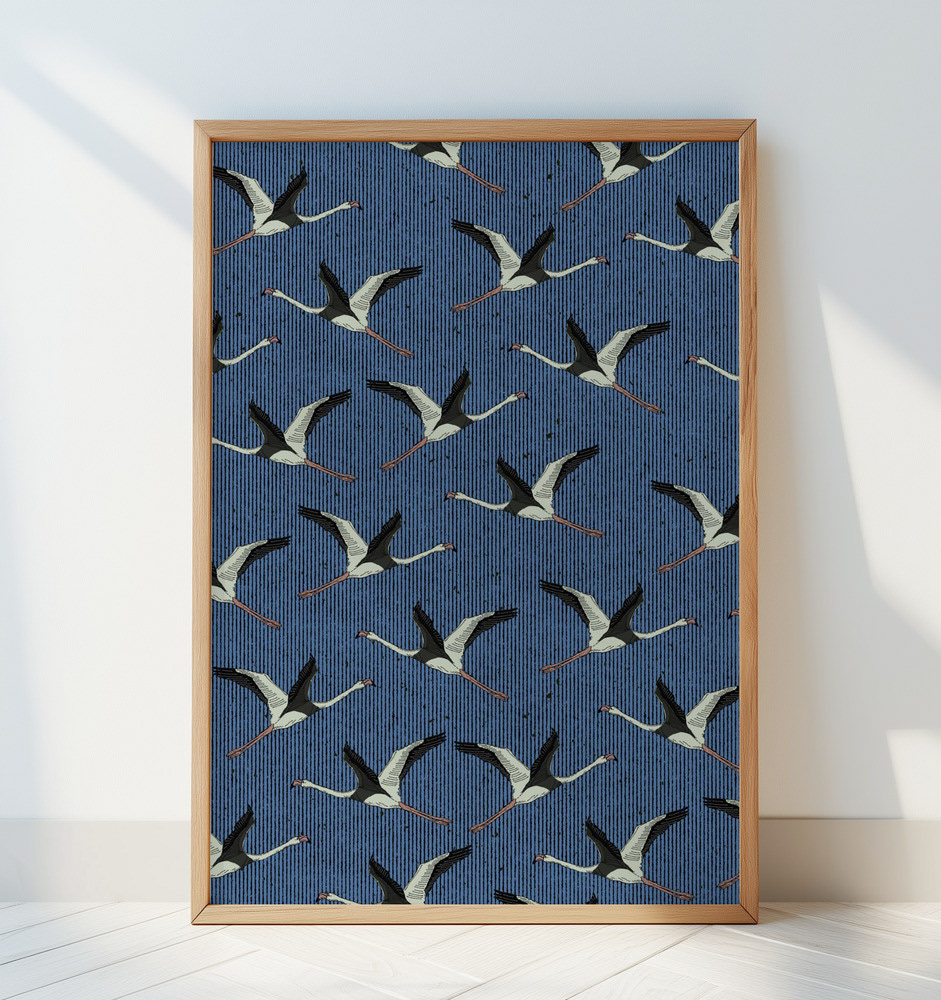 Flamingos In Flight