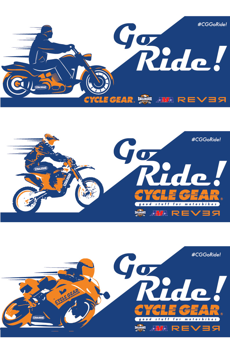 CG Go Ride Orange and Blue Color Scheme