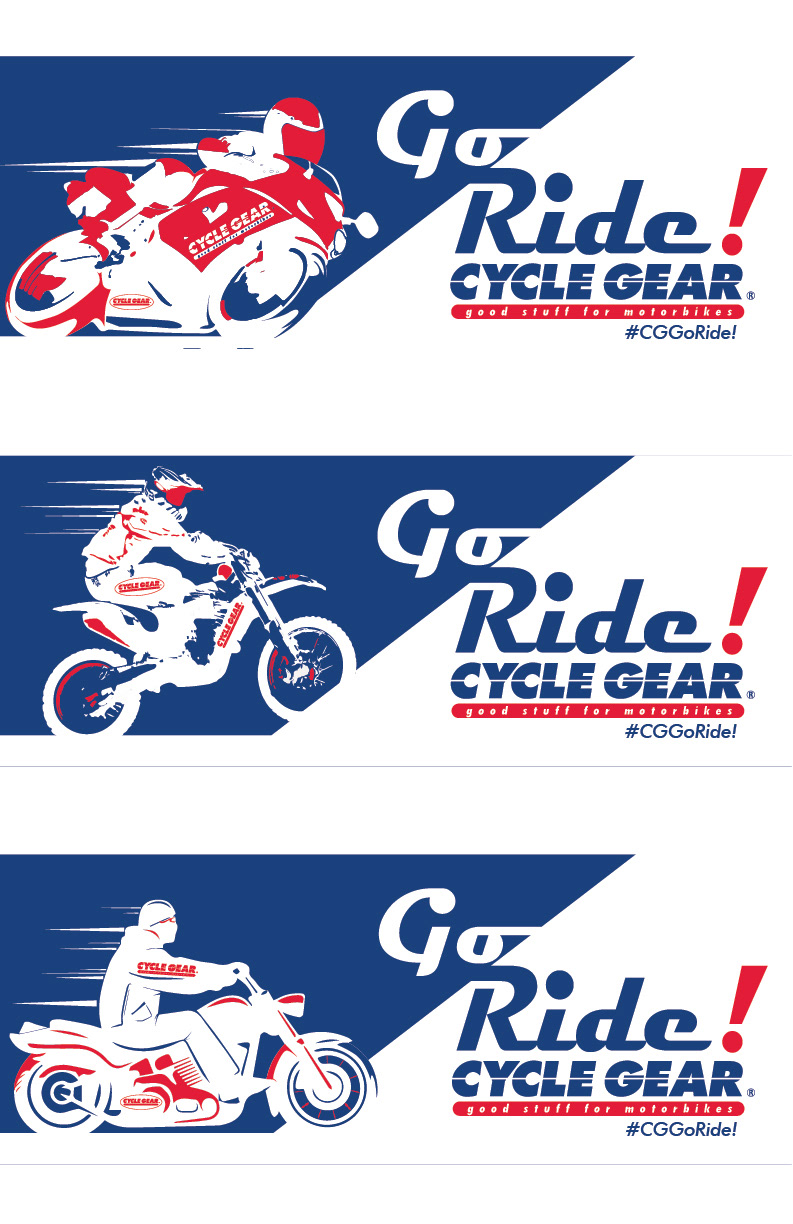 Go Ride Red, White, and Blue Color Scheme