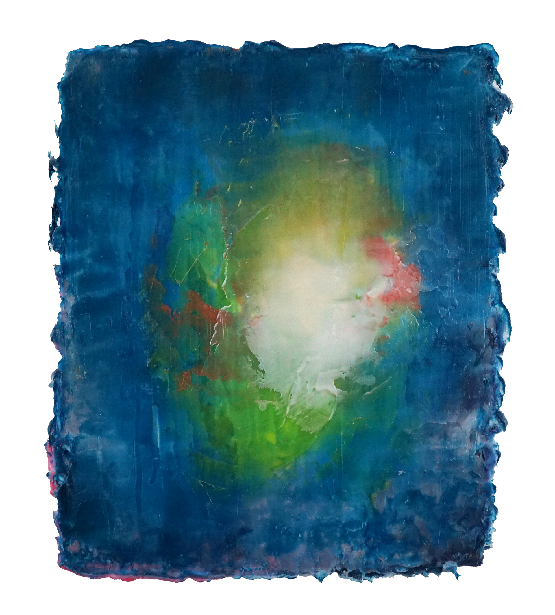 The light no.1, 2022, Silicone and pigments on wood panel, 49.2cmx41.8cm