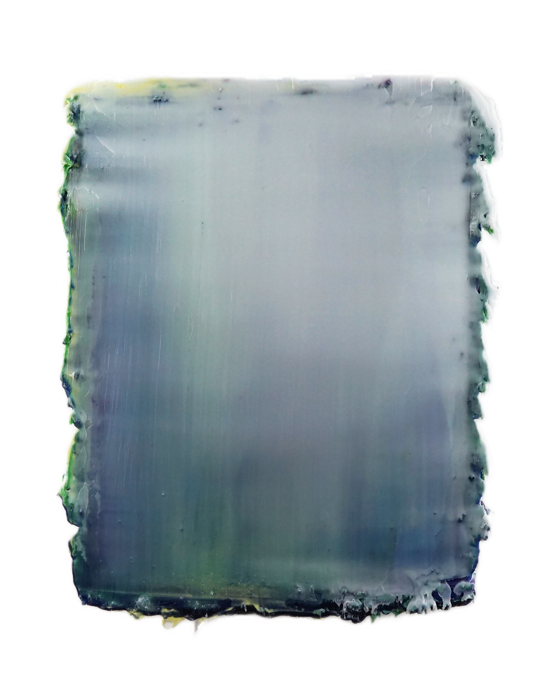 Atmosphere no.6, 2022, Silicone and pigments on wood panel, 41.5cmx31.4cm