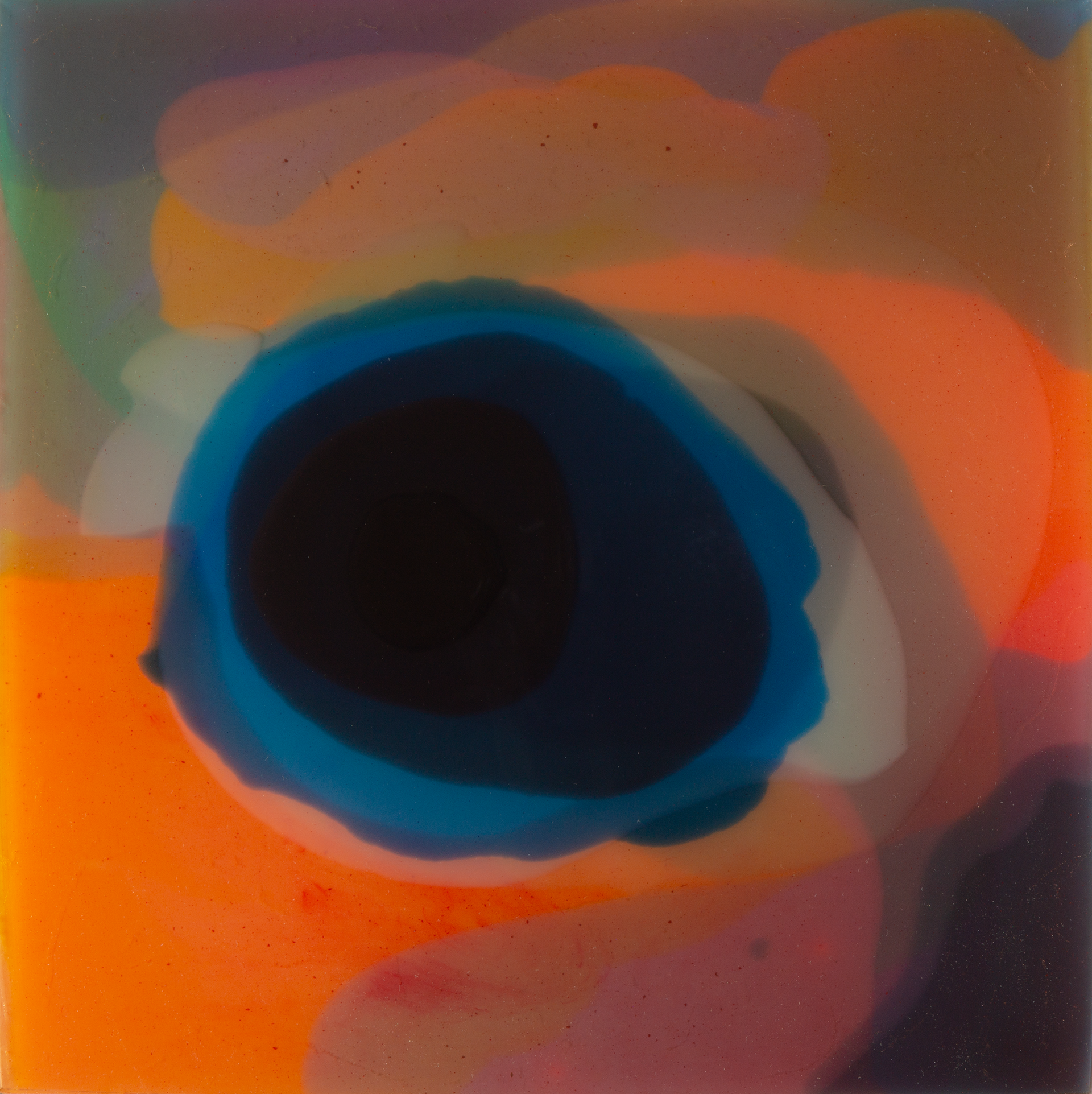 The surface of the deep 7-25, 2025, Resin and pigments on wood panel, 50.0cmx50.0cm