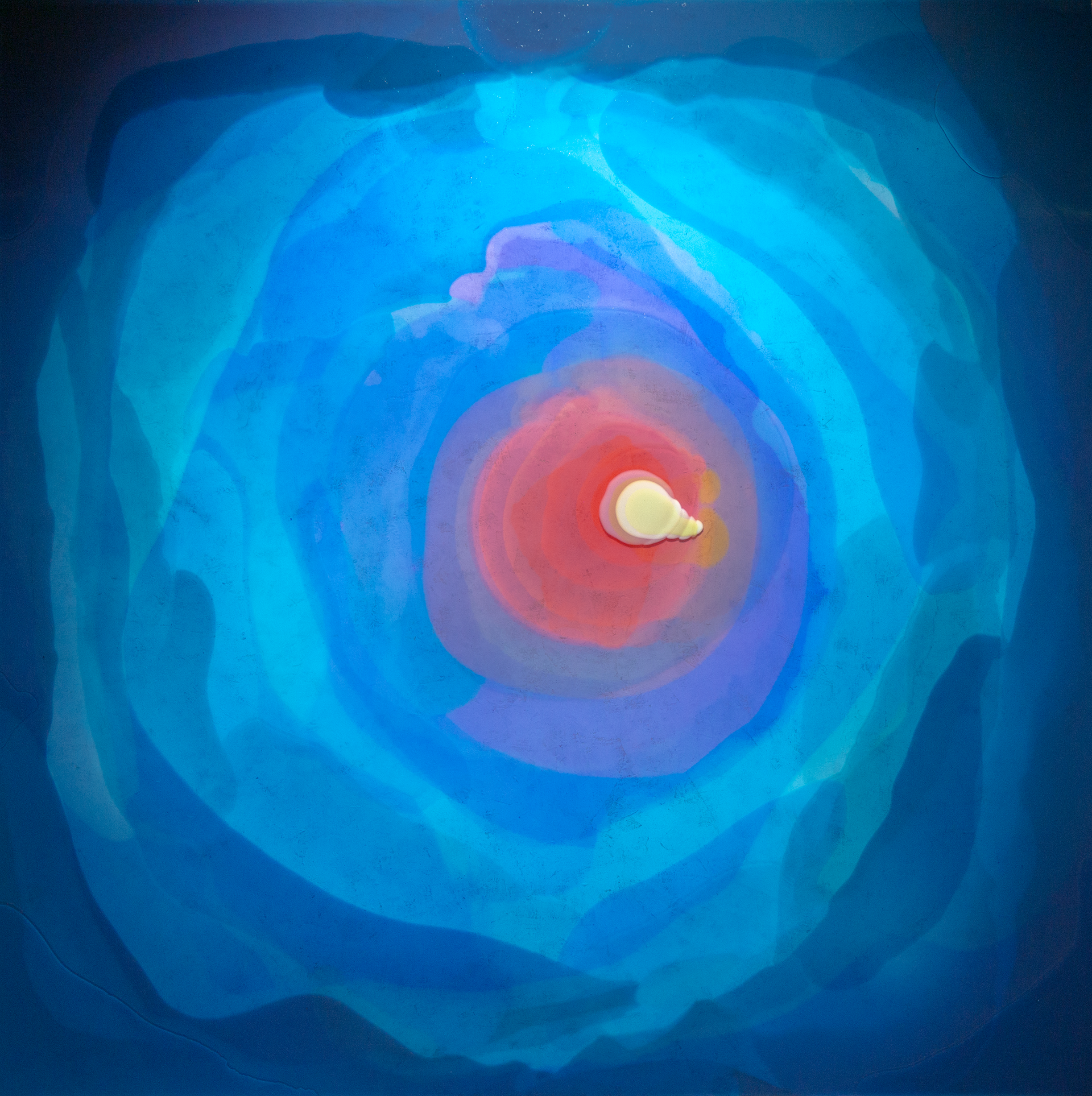 The surface of the deep 12-25, 2025, Resin and pigments on wood panel, 50.0cmx50.0cm