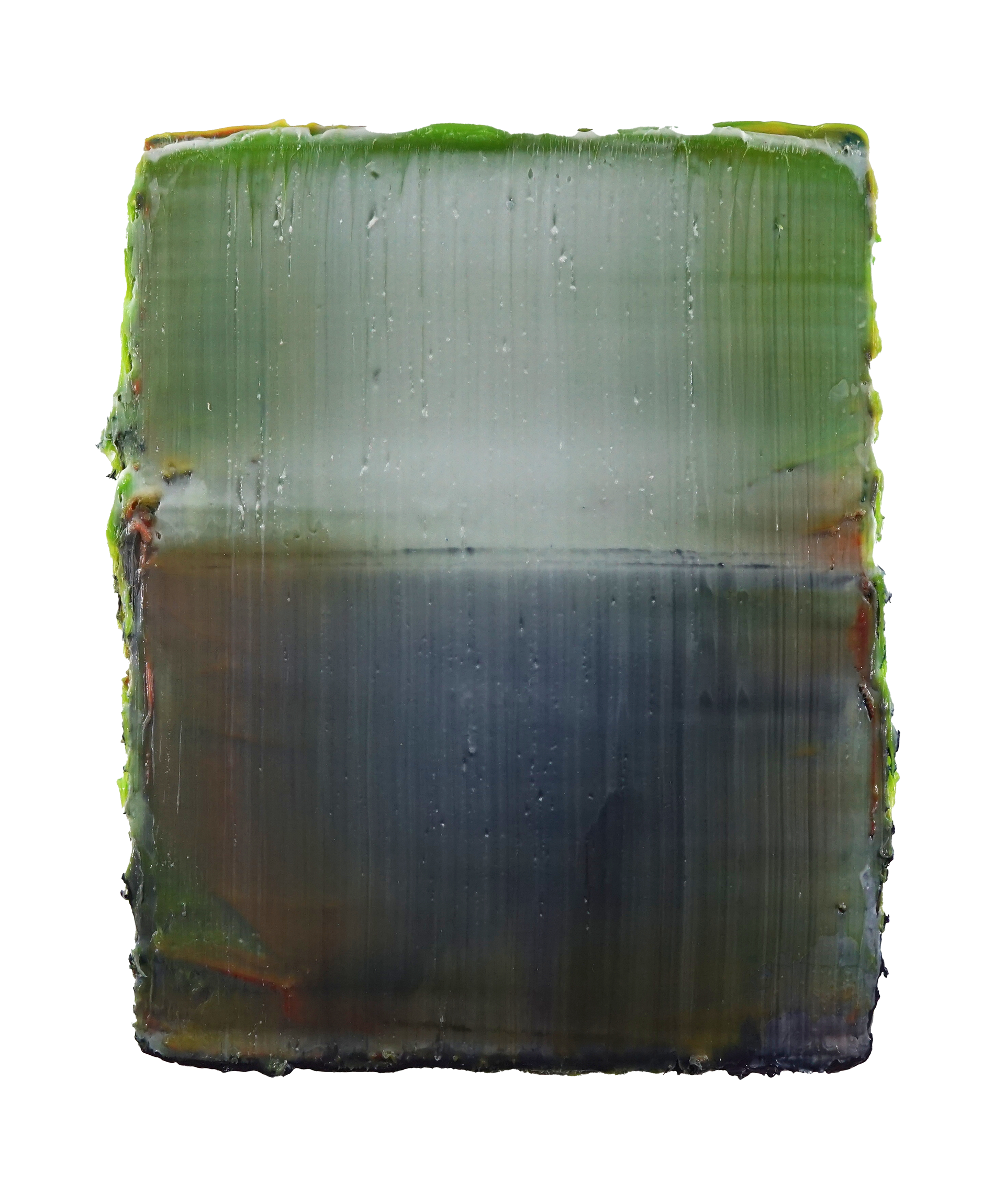 Horizon no,1, 2022, Silicone and pigments on wood panel, 36,5cmx30.0cm