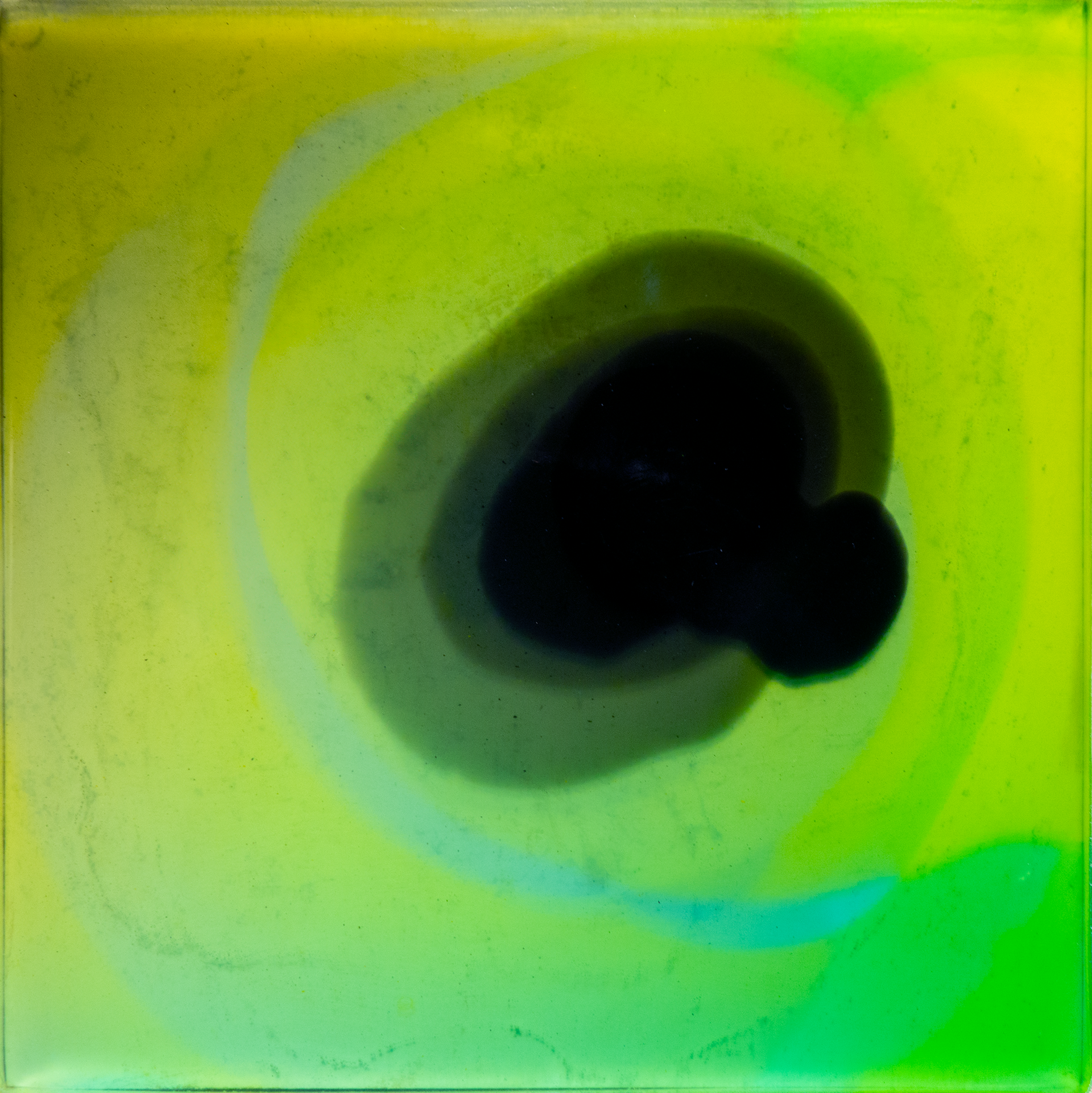 The surface of the deep 17-25, 2025, Resin and pigments on wood panel, 27.3cmx27.3cm