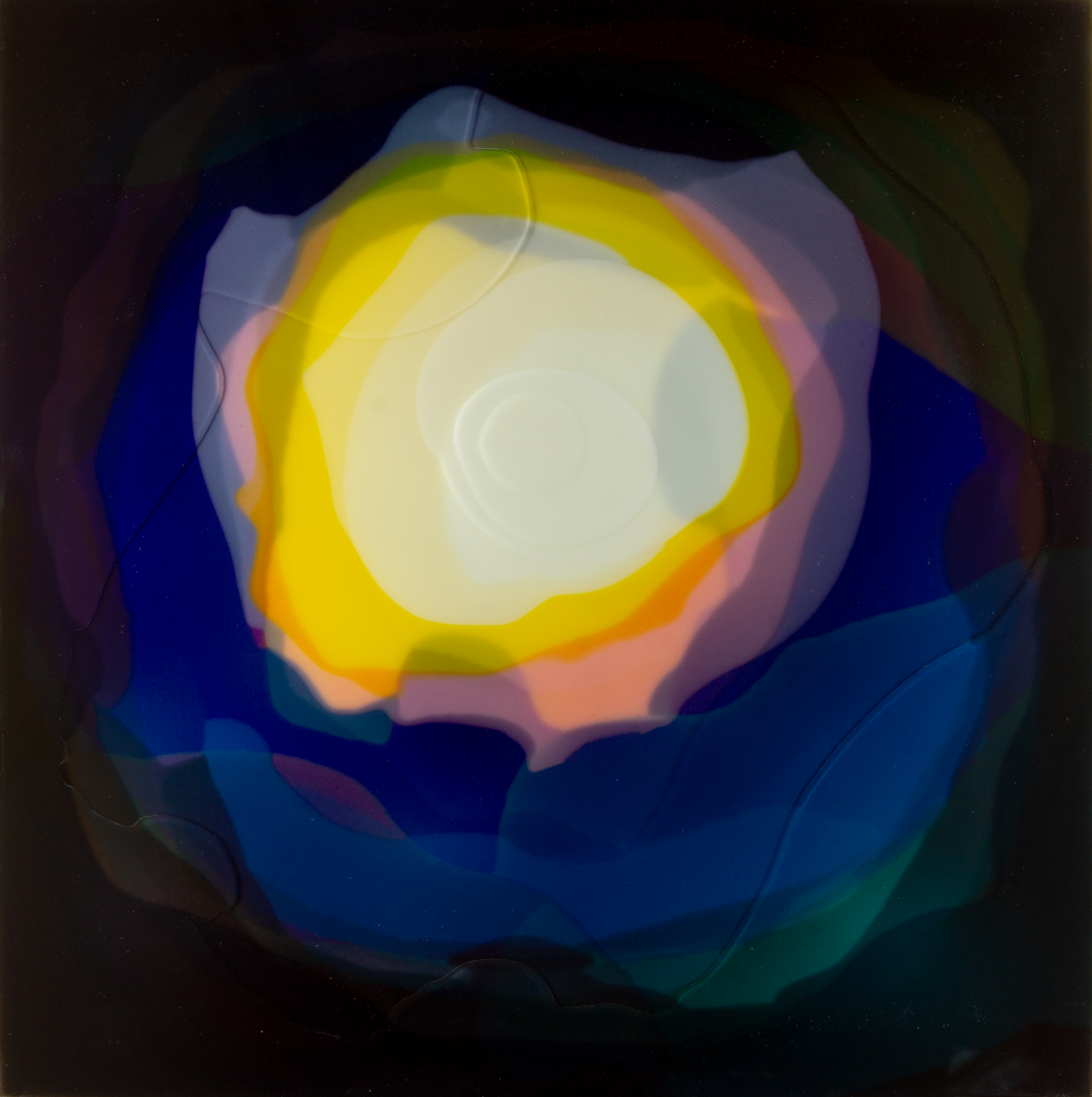 The surface of the deep 1-25, 2025, Resin and pigments on wood panel, 91.0cm x 91.0cm