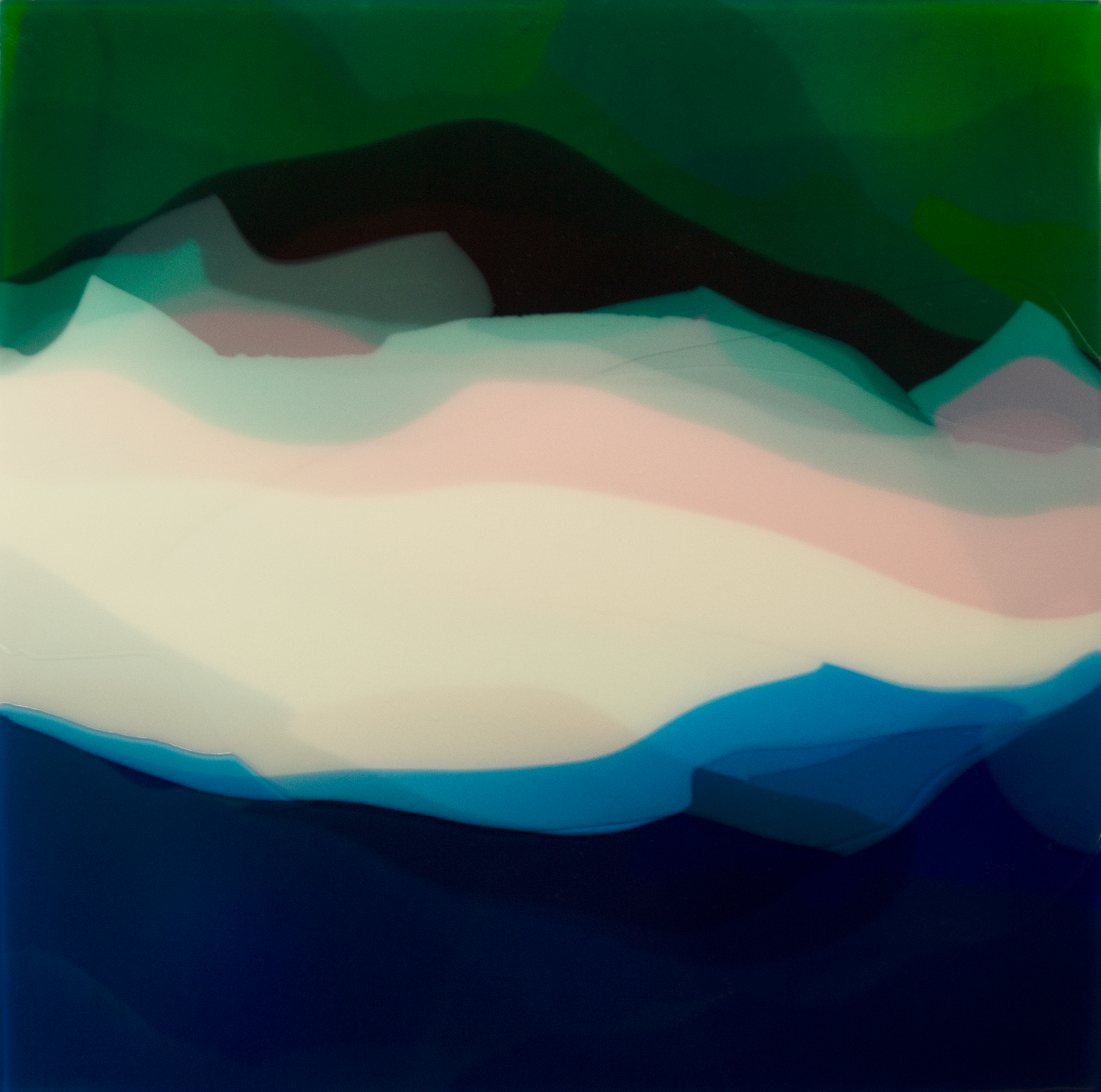 GENESIS 7-23, 2023, Resin and pigments on wood panel, 80.3cm x 80.3cm