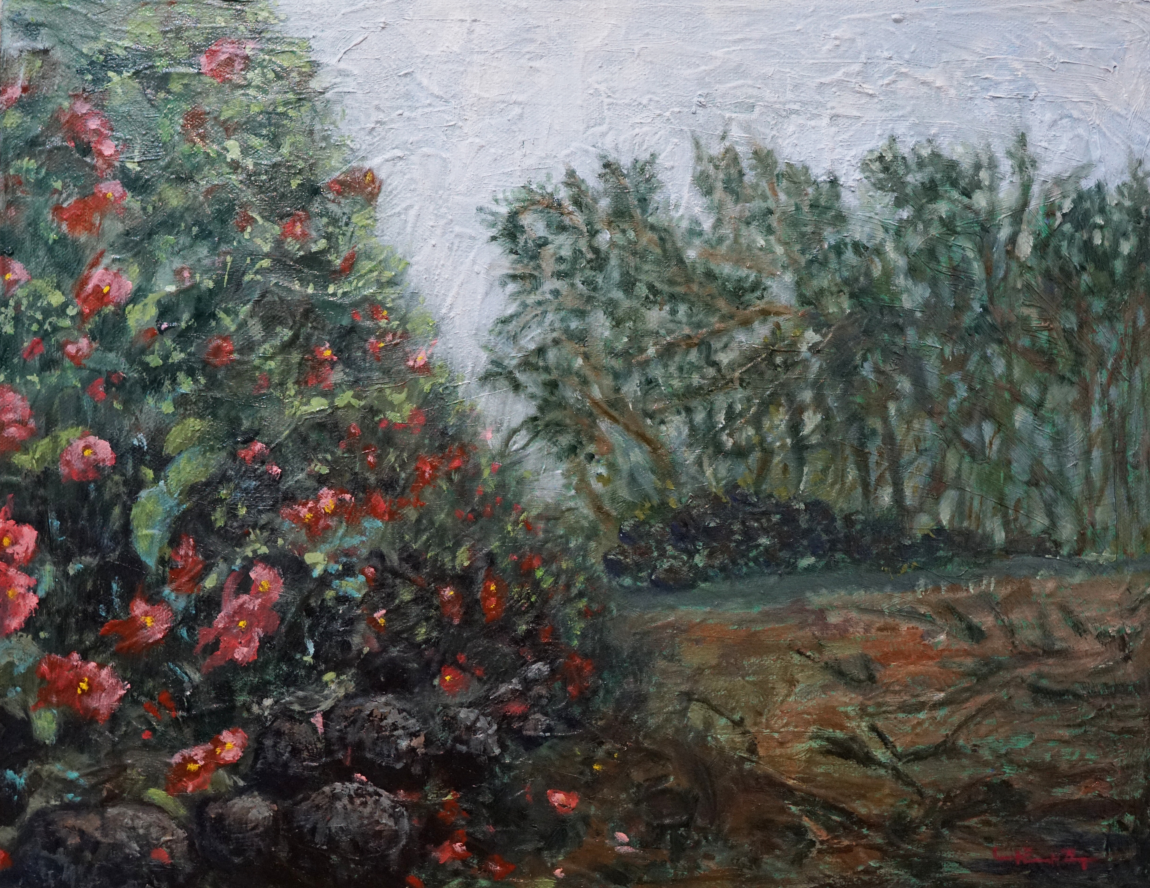 동 백, 2020, Oil on canvas, 40.9cm x 31.8cm