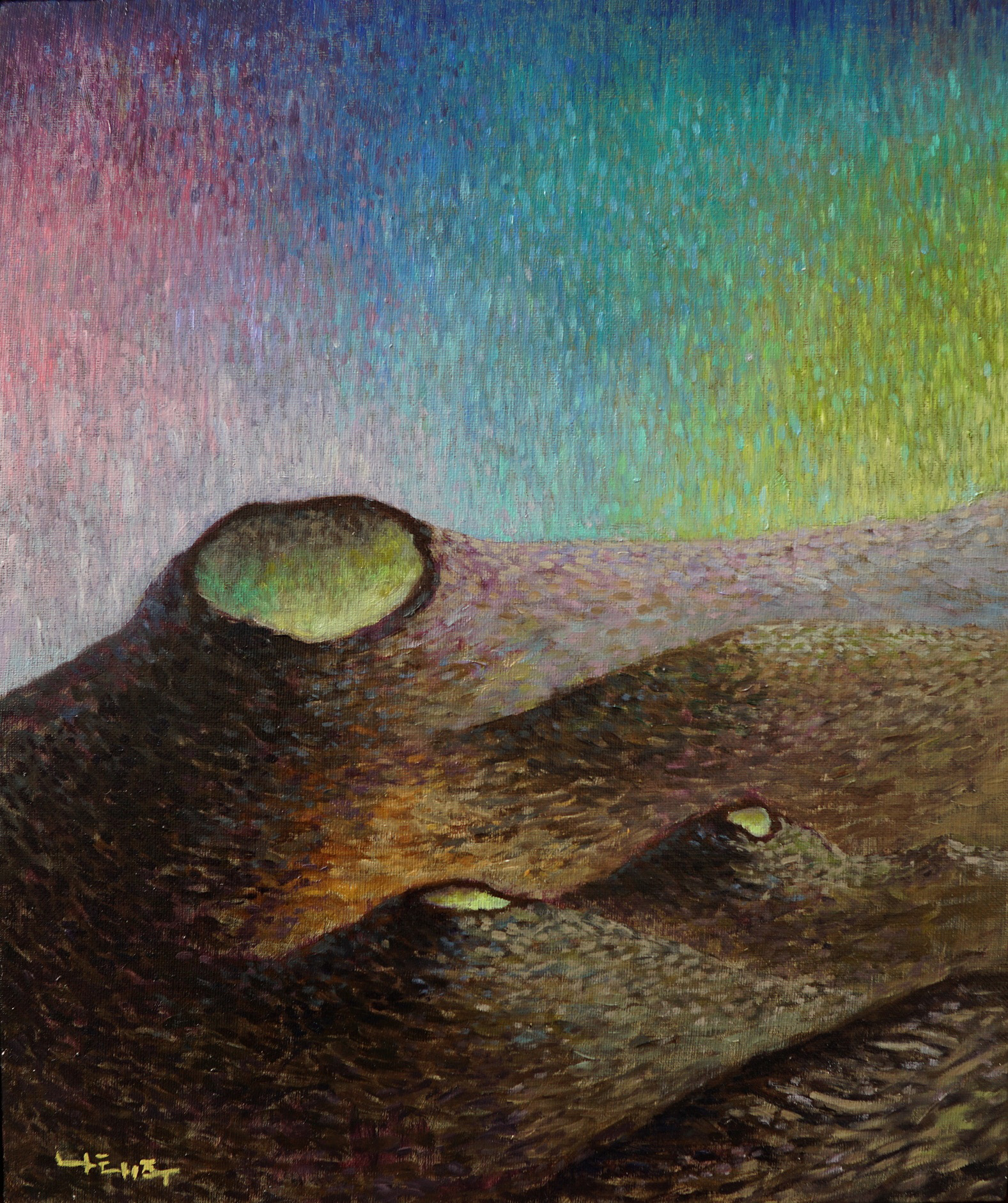 어딘가의 시작2, 2021, Oil on canvas, 46.6cm x 37.9cm