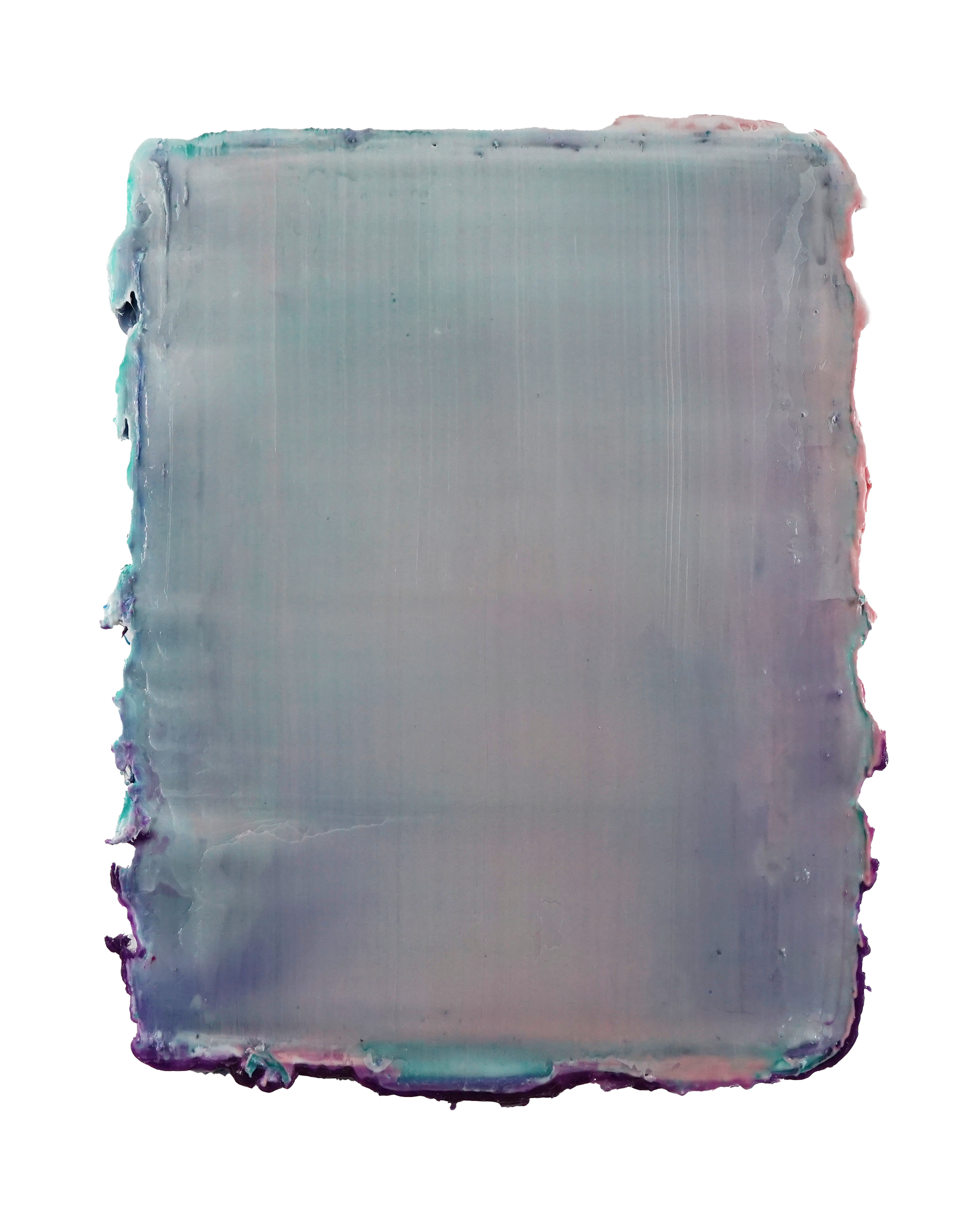 Atmosphere no.4, 2022, Silicone and pigments on wood panel,39.5cmx30.5cm