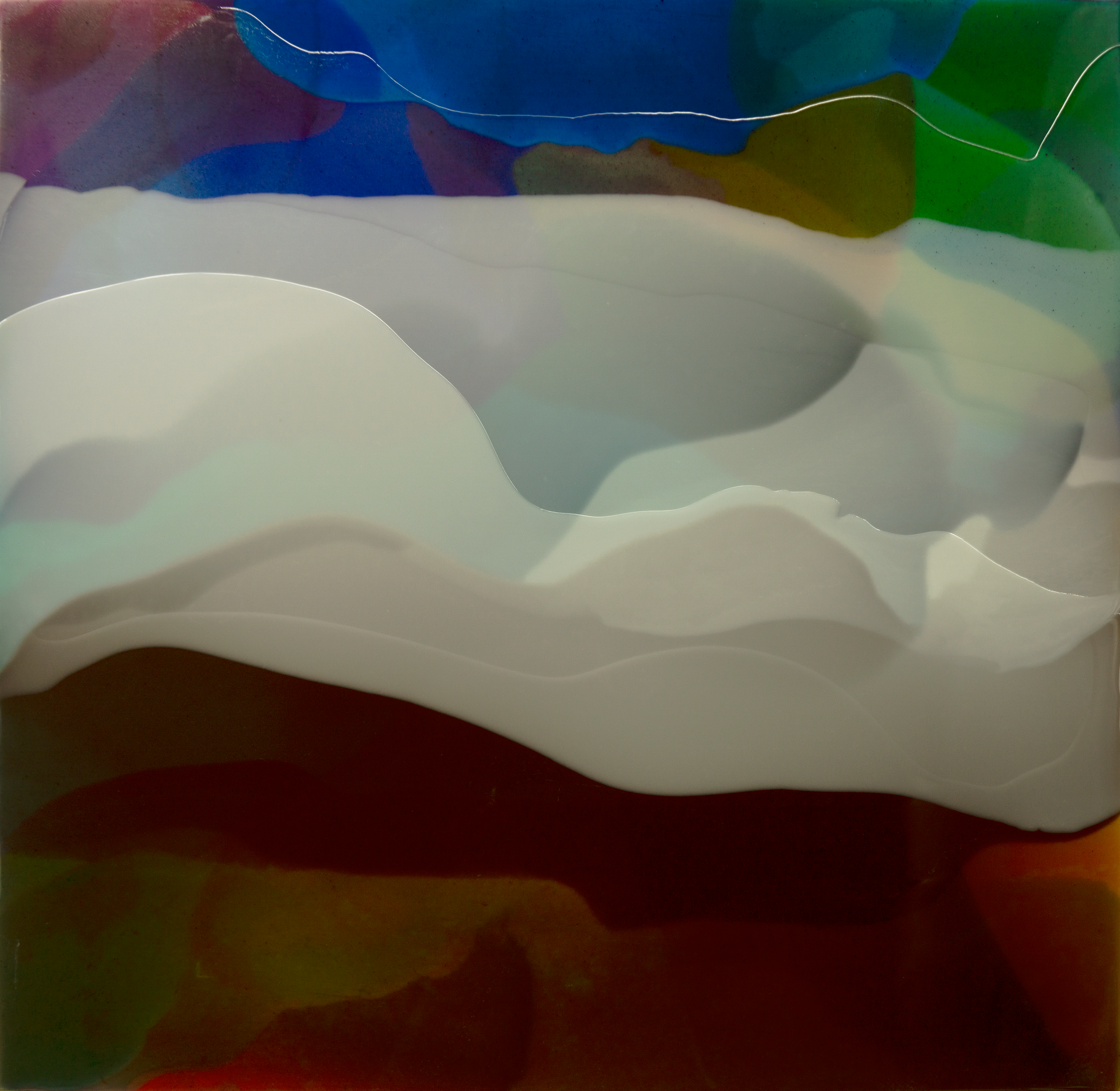 GENESIS 2-23, 2023, Resin and pigments on wood panel, 80.3cm x 80.3cm