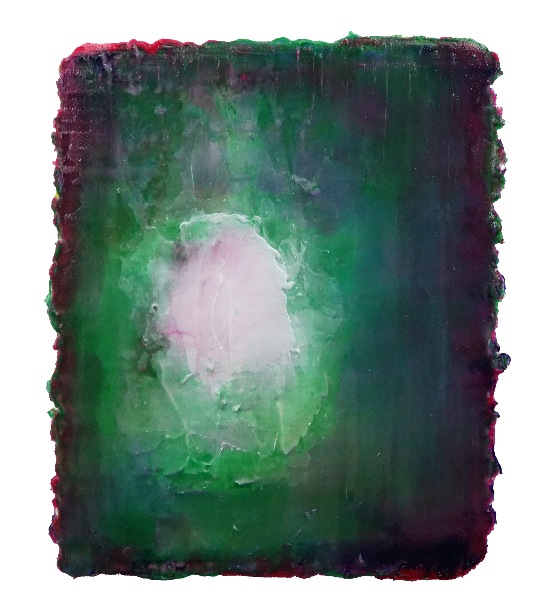The light no.3, 2022, Silicone and pigments on wood panel, 51.2cmx43.4cm