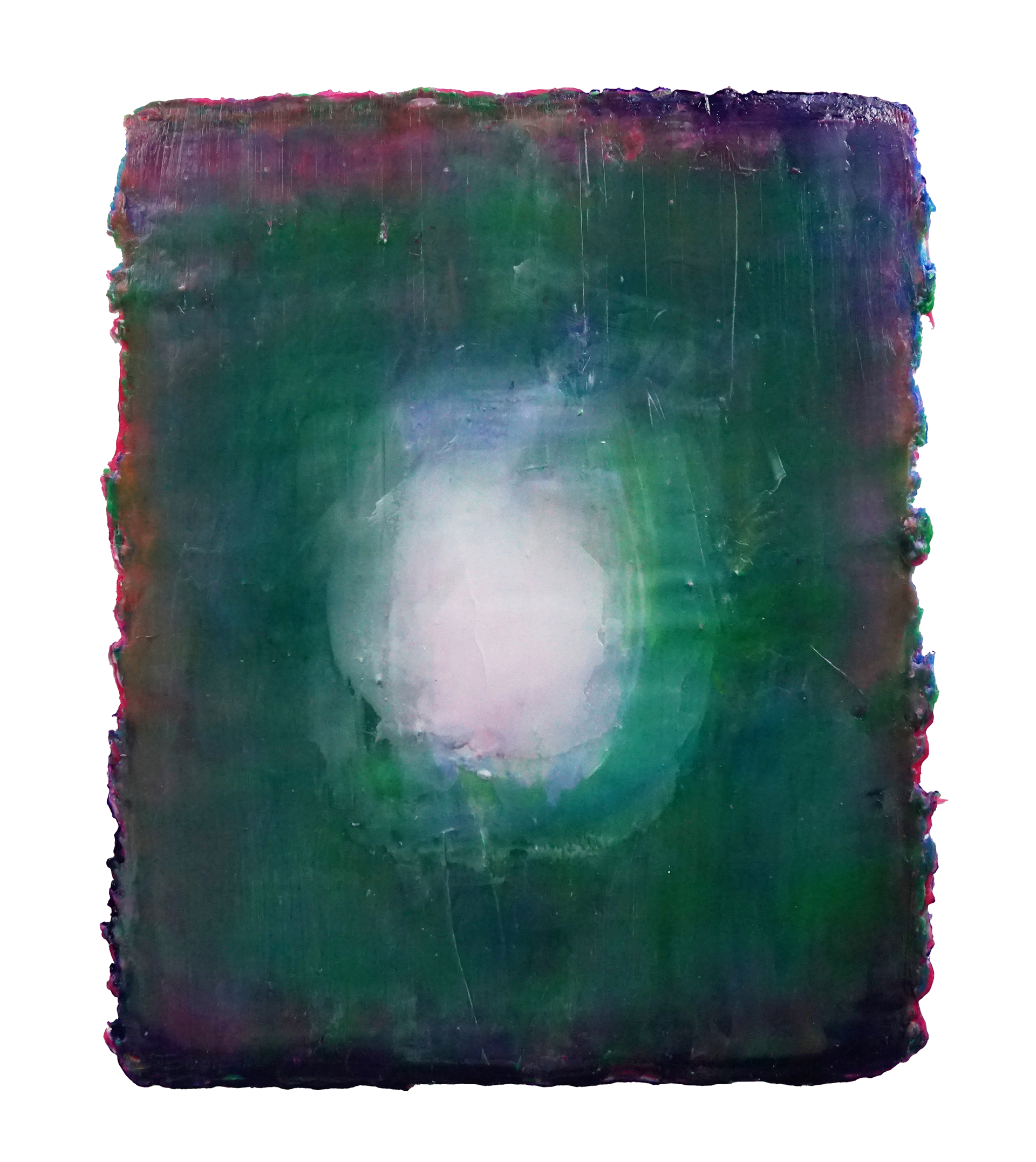 The light no.4, 2022, Silicone and pigments on wood panel, 49.0cmx40.5cm