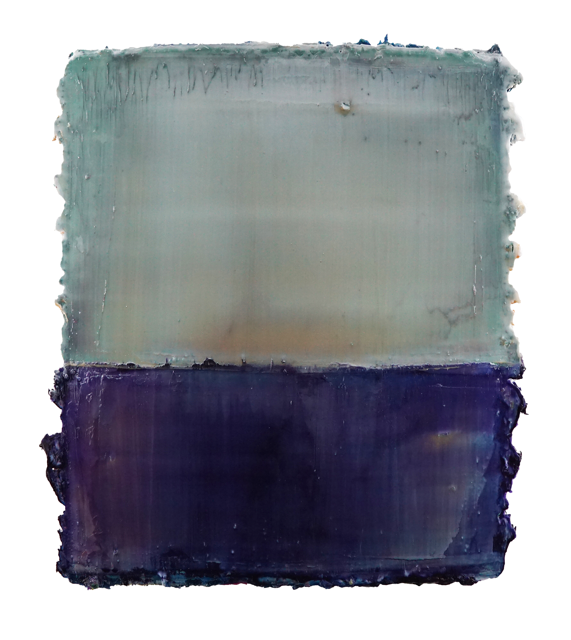 Horizon no,2, 2022, Silicone and pigments on wood panel, 48.0cmx42.0cm