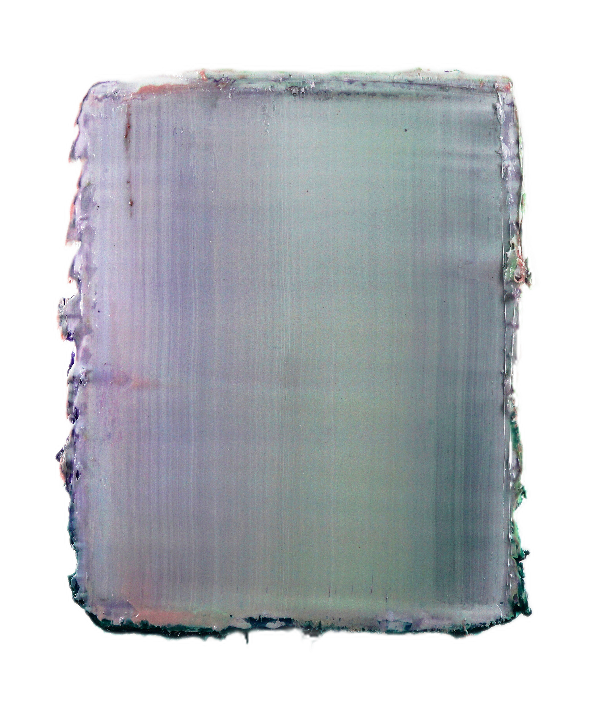 Atmosphere no.5, 2022,  Silicone and pigments on wood panel, 39.5cmx32.0cm