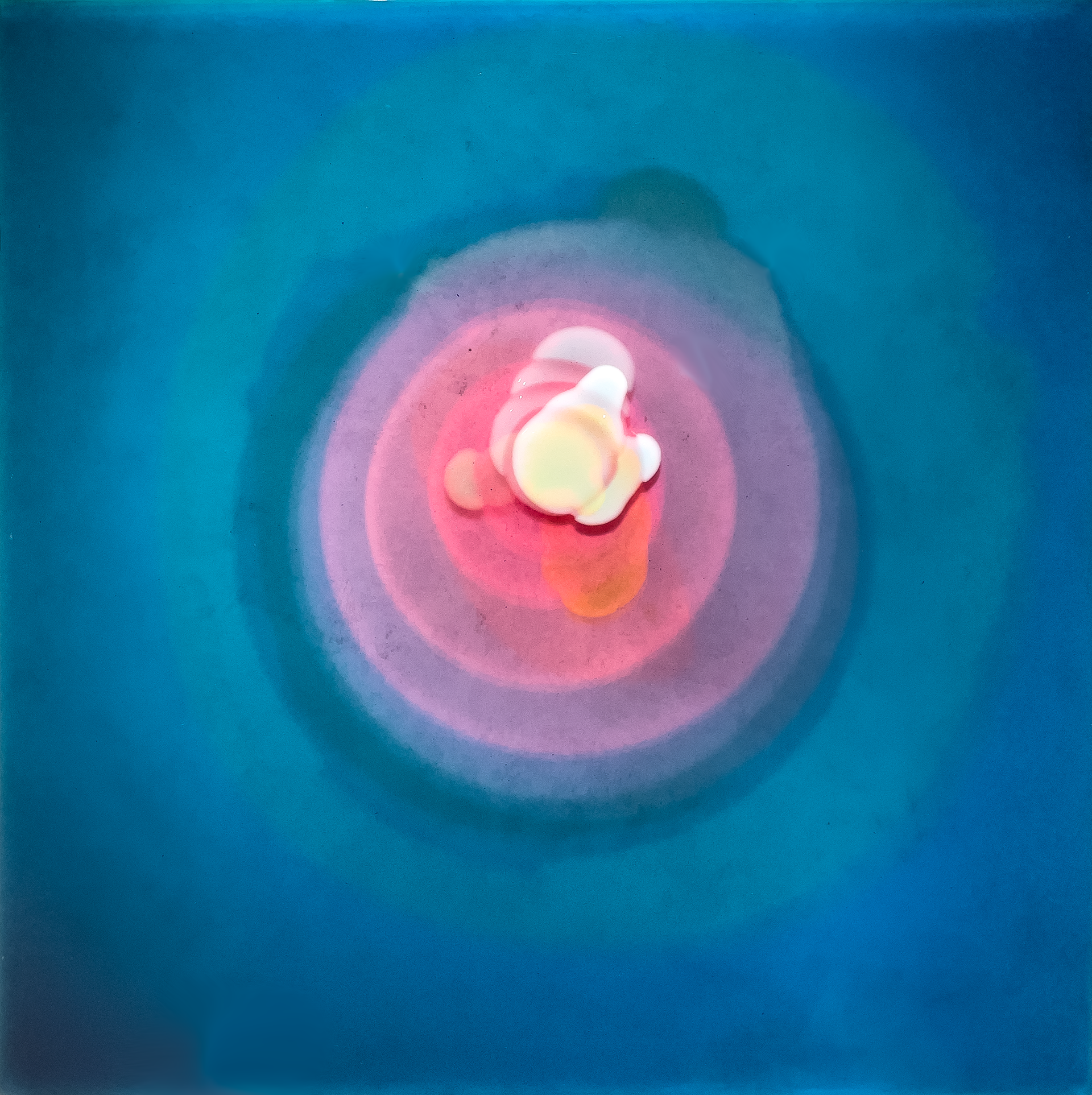 The surface of the deep 15-25, 2025, Resin and pigments on wood panel, 50.0cmx50.0cm