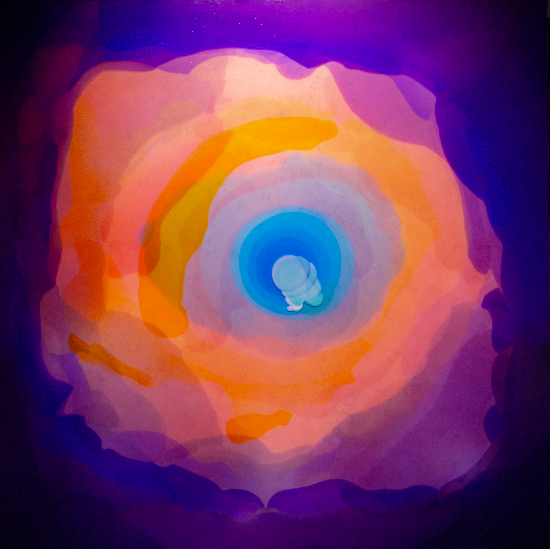 The surface of the deep 13-25, 2025, Resin and pigments on wood panel, 50.0cmx50.0cm