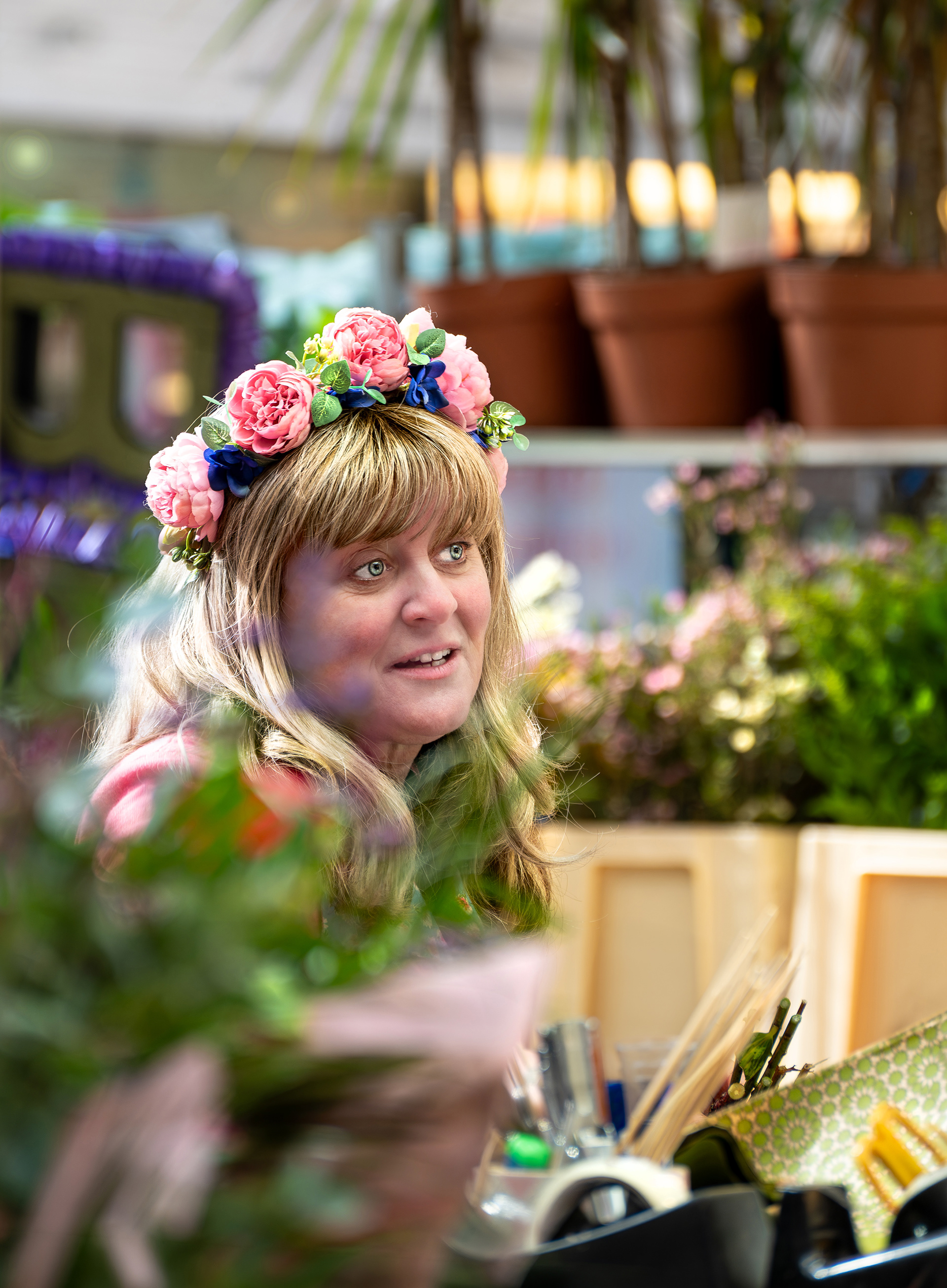 Flower seller, Leeds indoor market