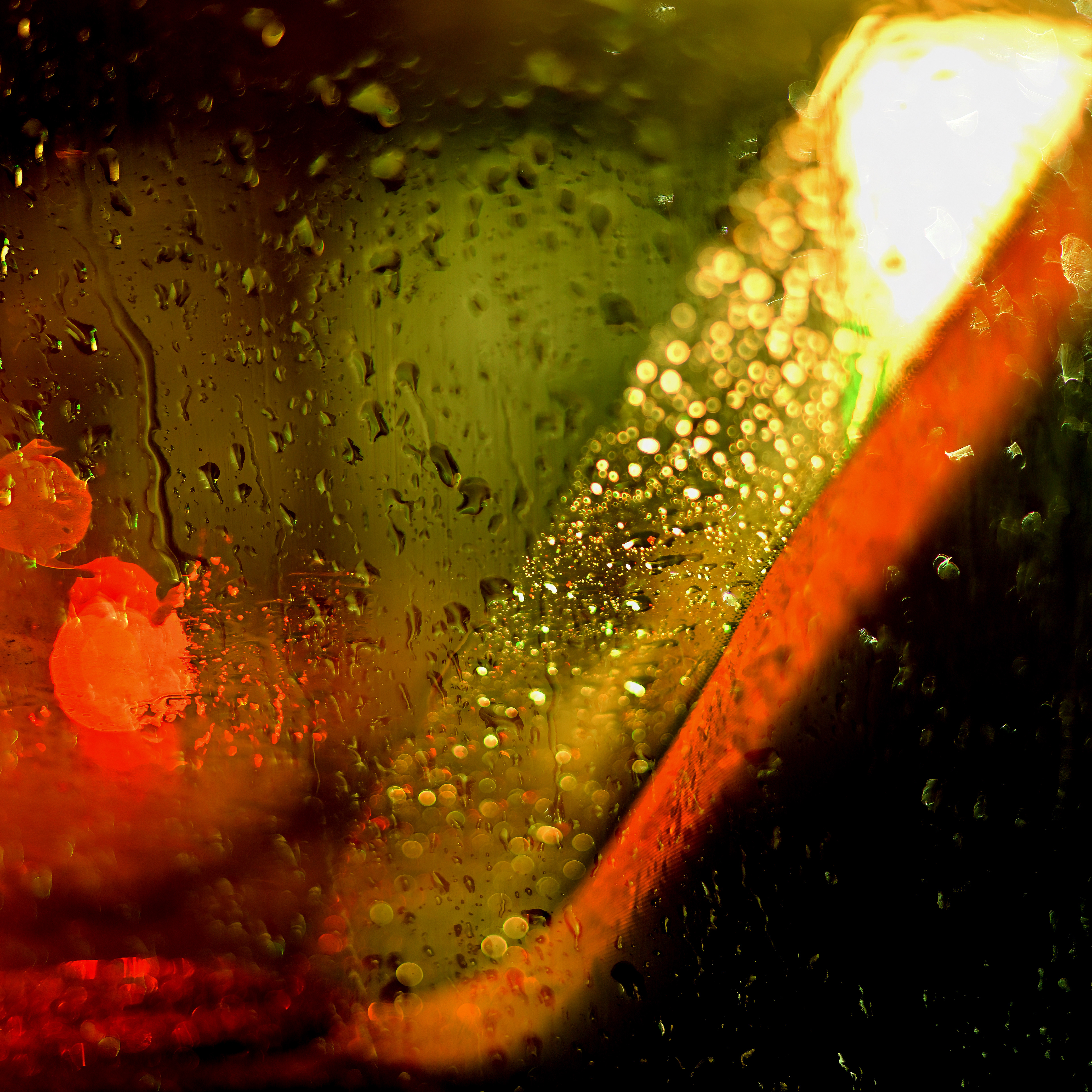 Through a wet windscreen, Ripon, 10pm August