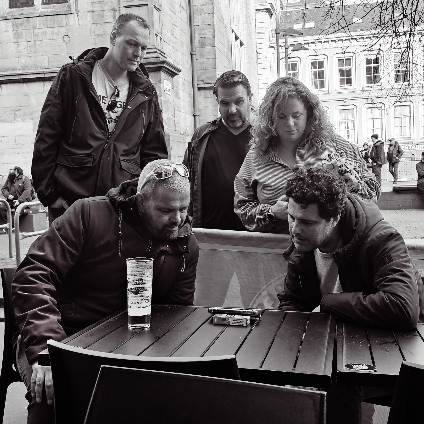 Watching the match outside the Piper's Rest