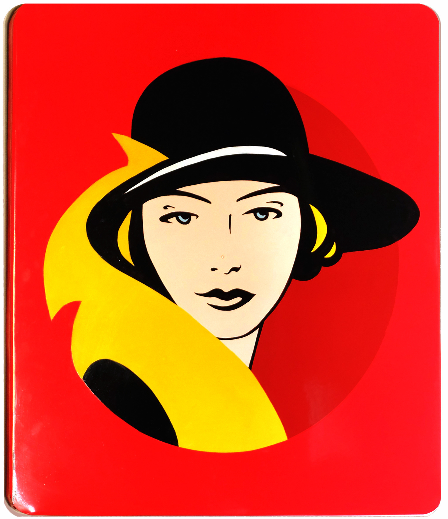 BELGA, a replica of the vintage logo for the private collection of R. Meeusen, enamel on metal sheet, 1M x 1M.