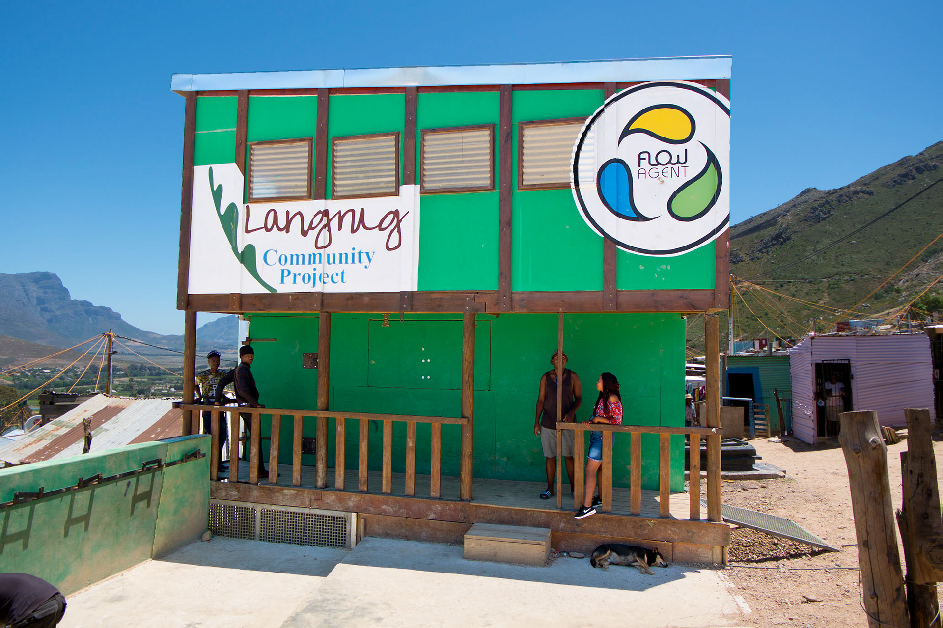 LANGRUG INNOVATIVE CENTER, recycle plant in the informal settlement Langrug in Franschhoek, South-Africa, PVA-paint on board.