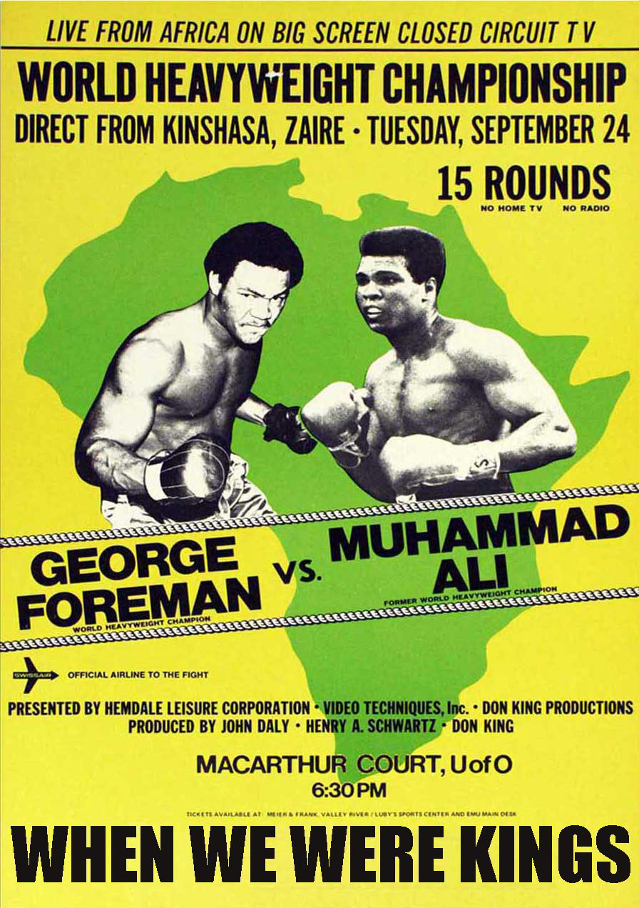 When We Were Kings by Leon Gast, USA/DRC, feature documentary, 1996, 89’ The legendary documentary about the historic ‘Rumble in the Jungle’-boxing event on October 30 in Kinshasa, then Zaïre, pitching heavy weight Mohammed Ali against then world champion George Foreman; accompanied by a soundtrack casting some of the world’s greatest musicians of the time… *Academy Award 1996 for Best Documentary Feature
