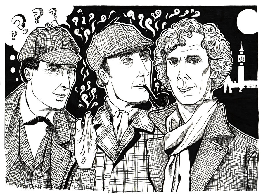 The Faces of Sherlock Holmes - Ink, 2020