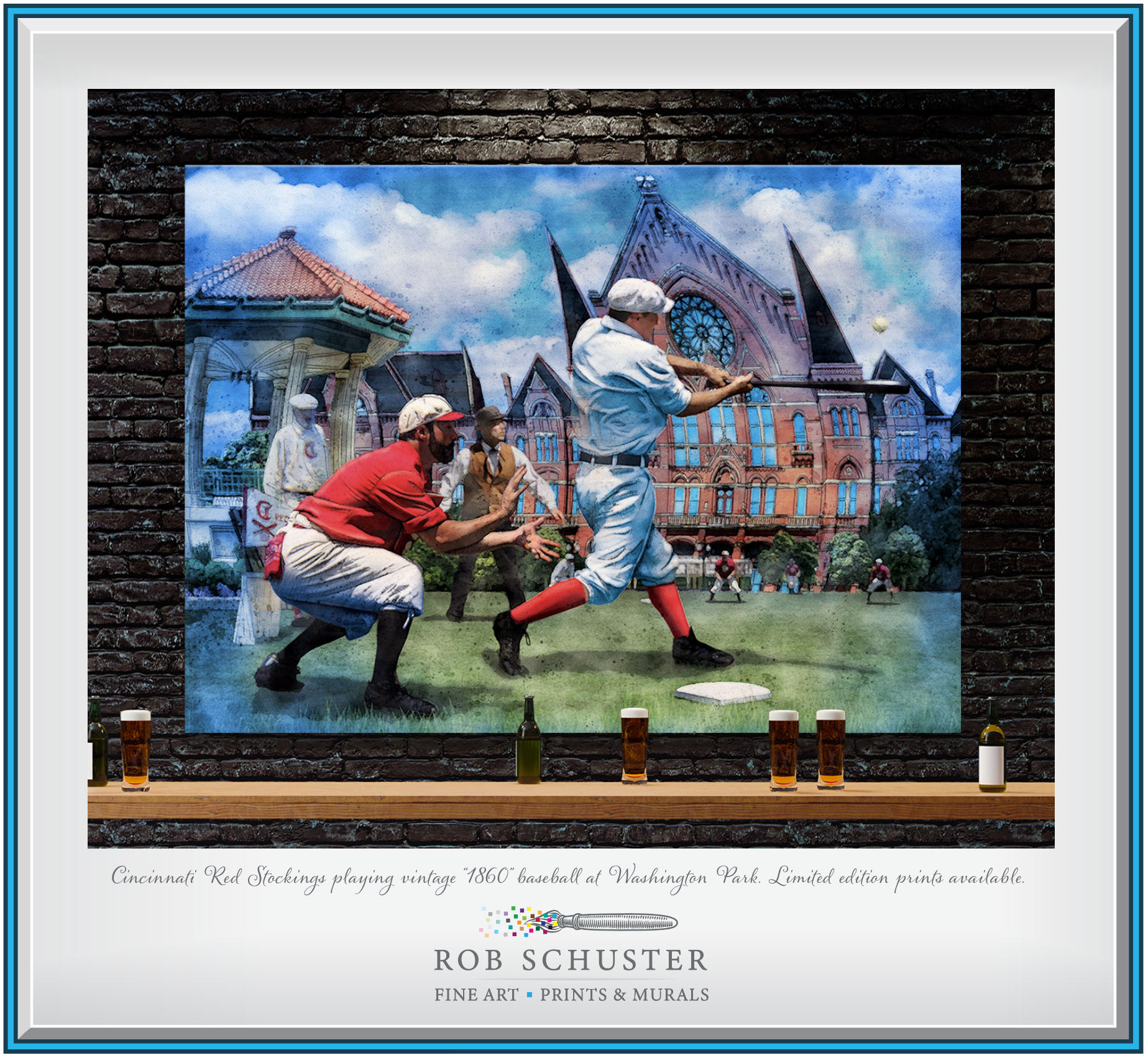 Cincinnati Red Stockings Vintage Baseball in Washington Park "A Solitary Stroll Past Washington Park" (OTR Cincinnati)