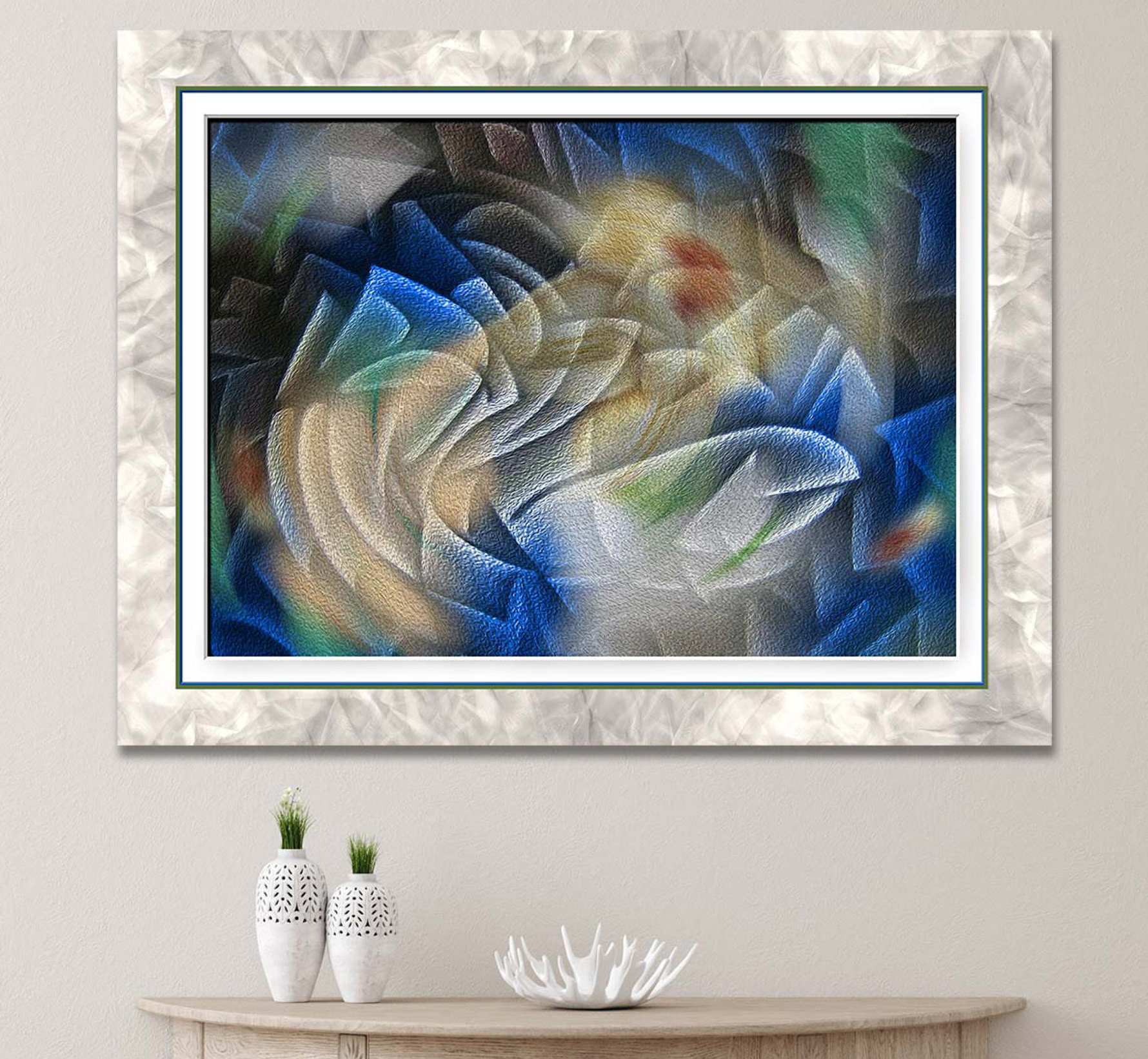 Abstract on brushed metal