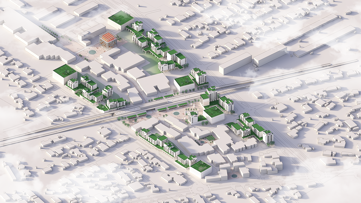 Solød Center_Axonometri af bebyggelse