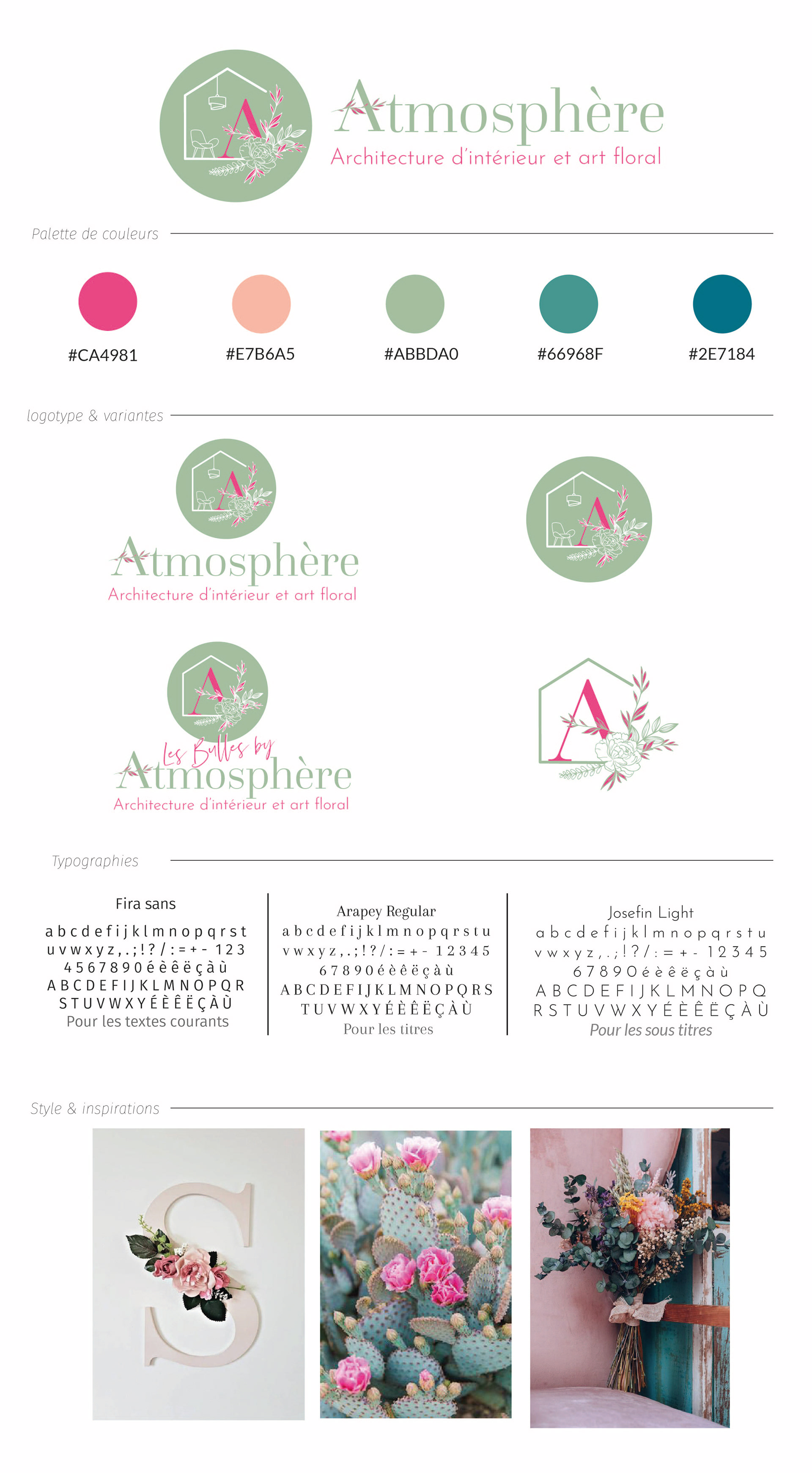 BrandBoard Atmosphère : Logos, palette de couleurs, typographie et inspiration