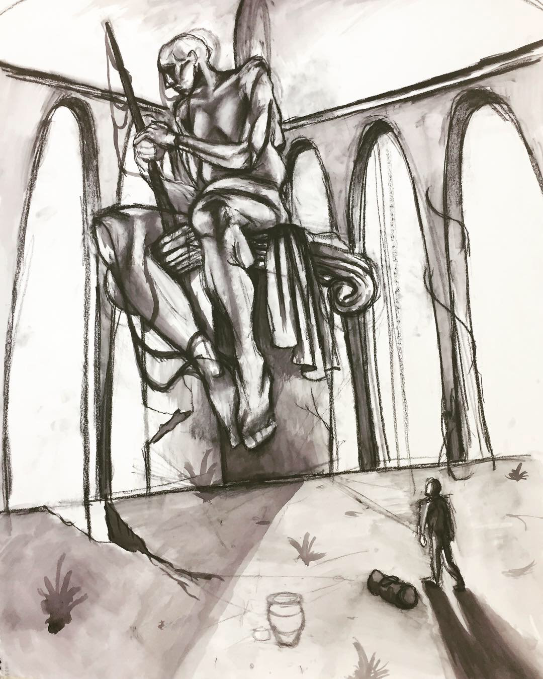 "A Forgotten World" Charcoal
